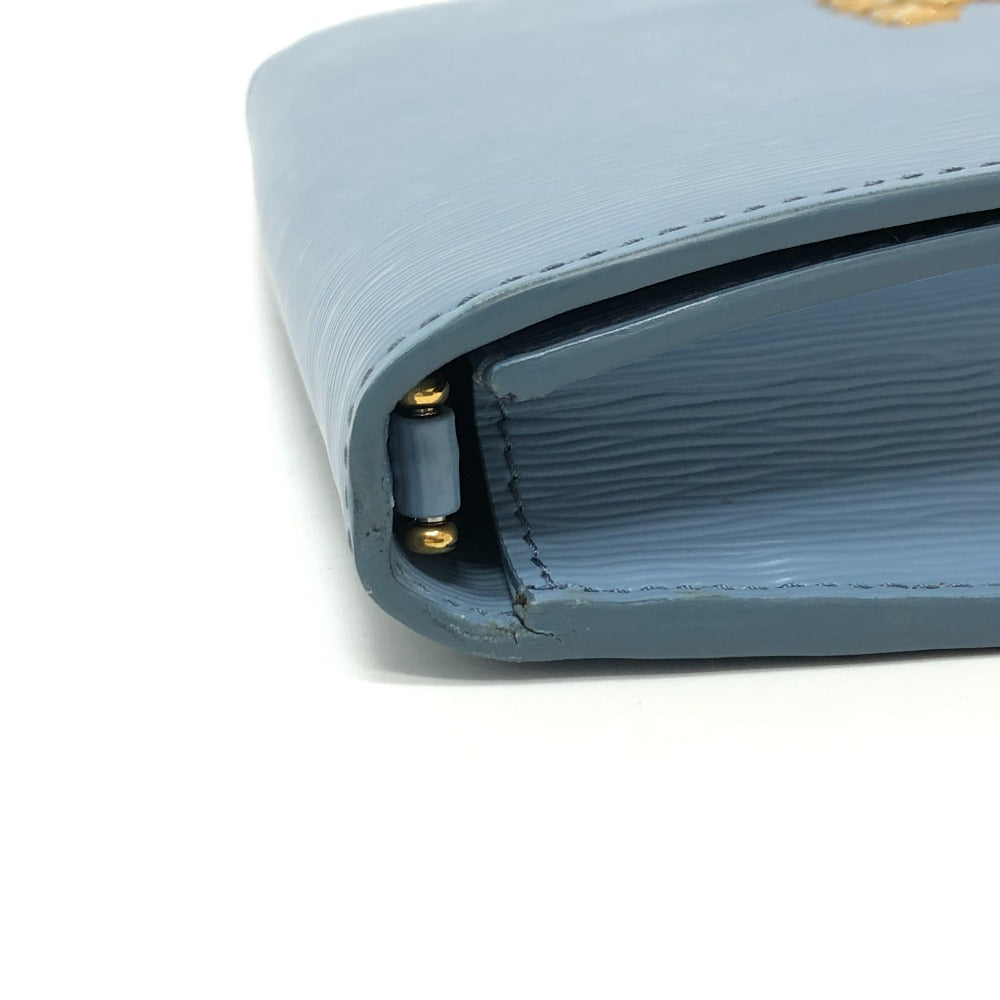 PRADA Wallet Chain 1DH044 leather blue ChainShoulder Bag Saffiano logo Women