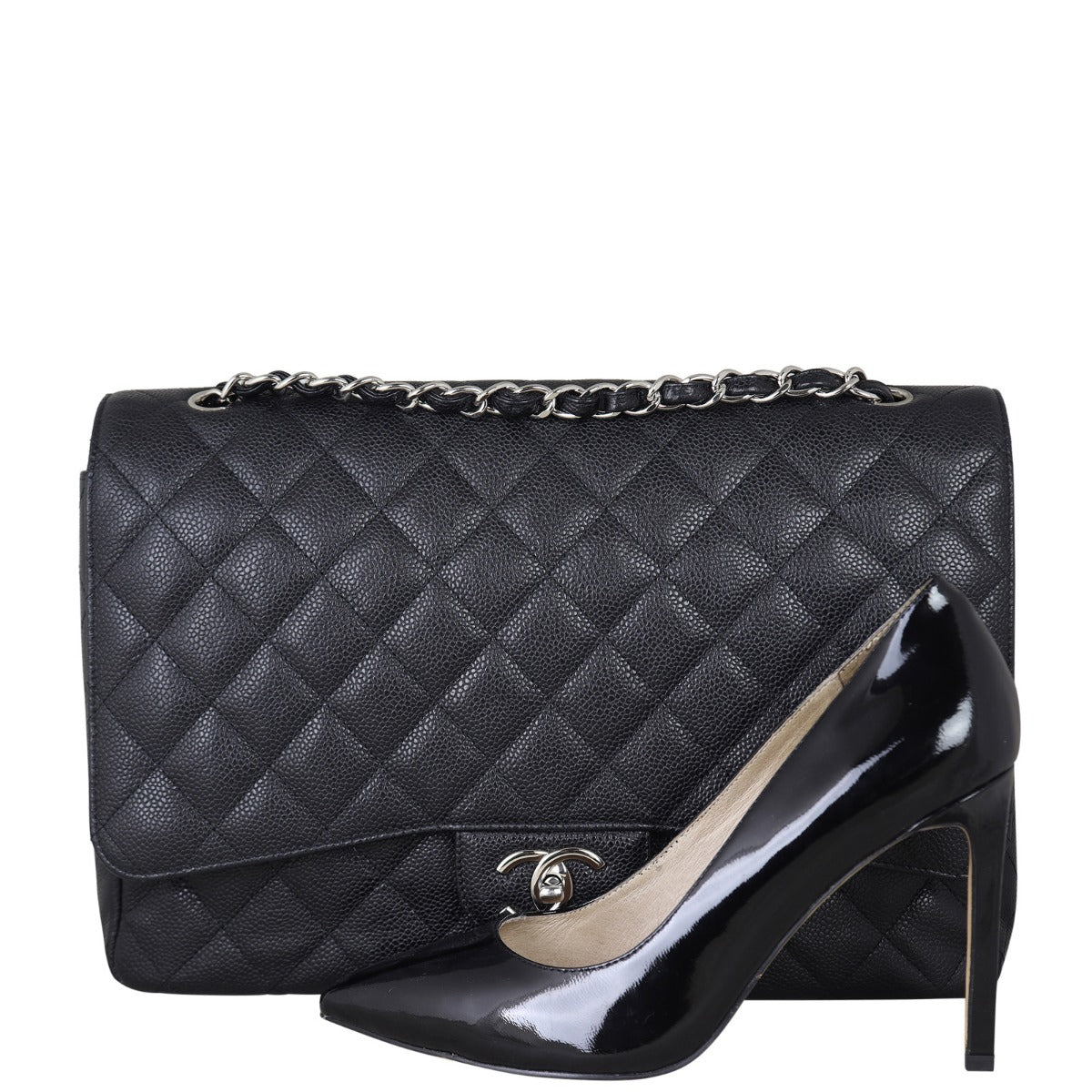 Chanel Classic Double Flap Maxi | Black Caviar