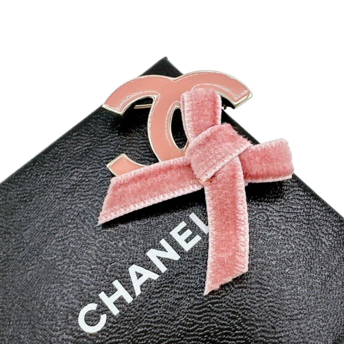 CHANEL Brooch others pink Brooch ribbon COCO Mark Women