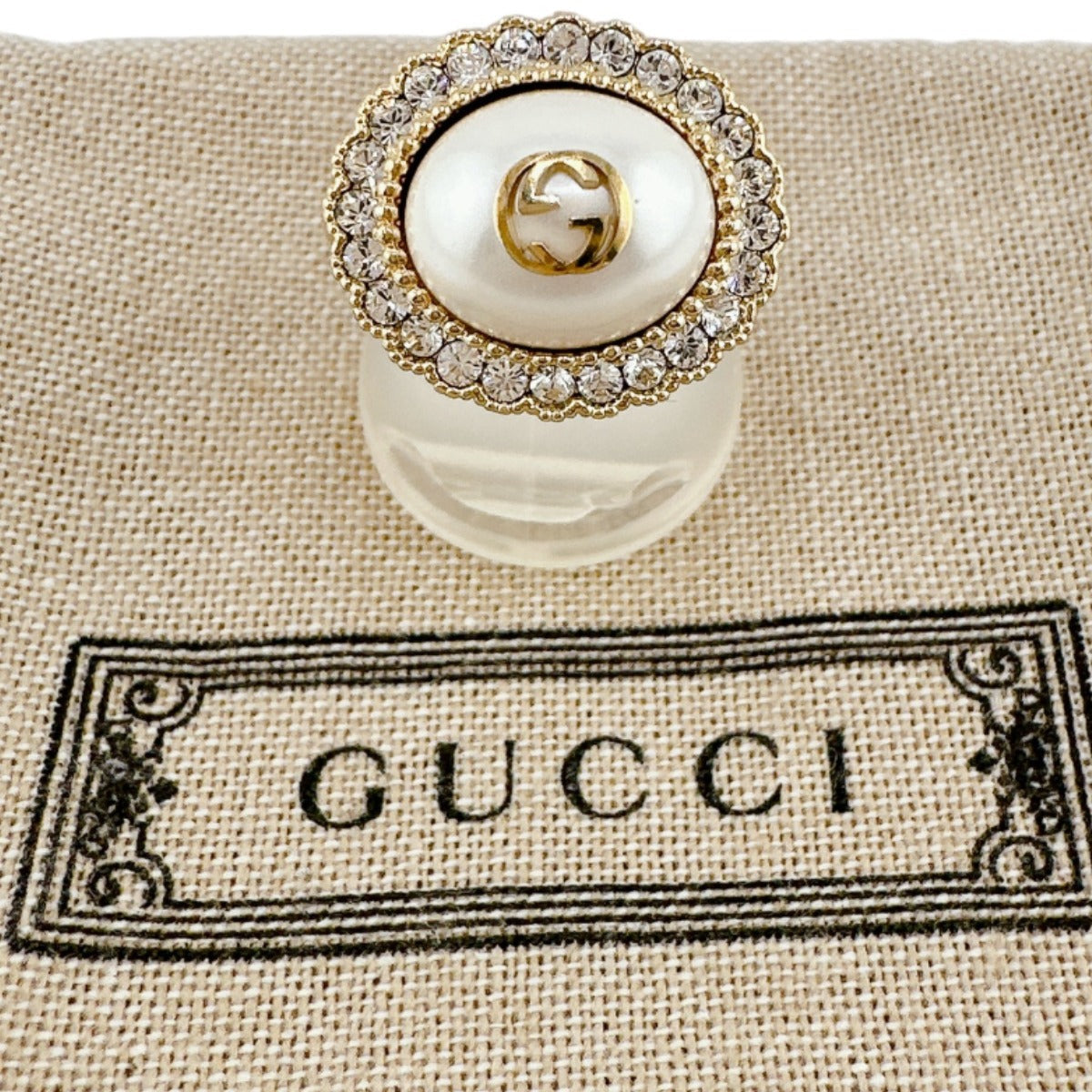 GUCCI Ring metal gold Chain effect ring GG S size Flower ring Women