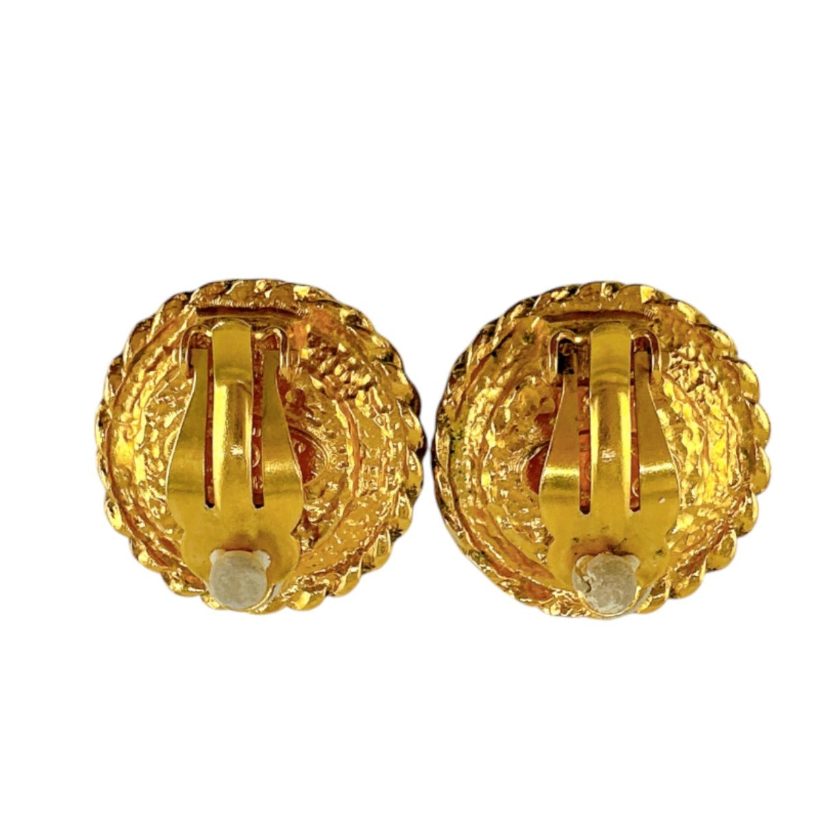 CHANEL Earring Gold Plated, Faux Pearl gold With box vintage