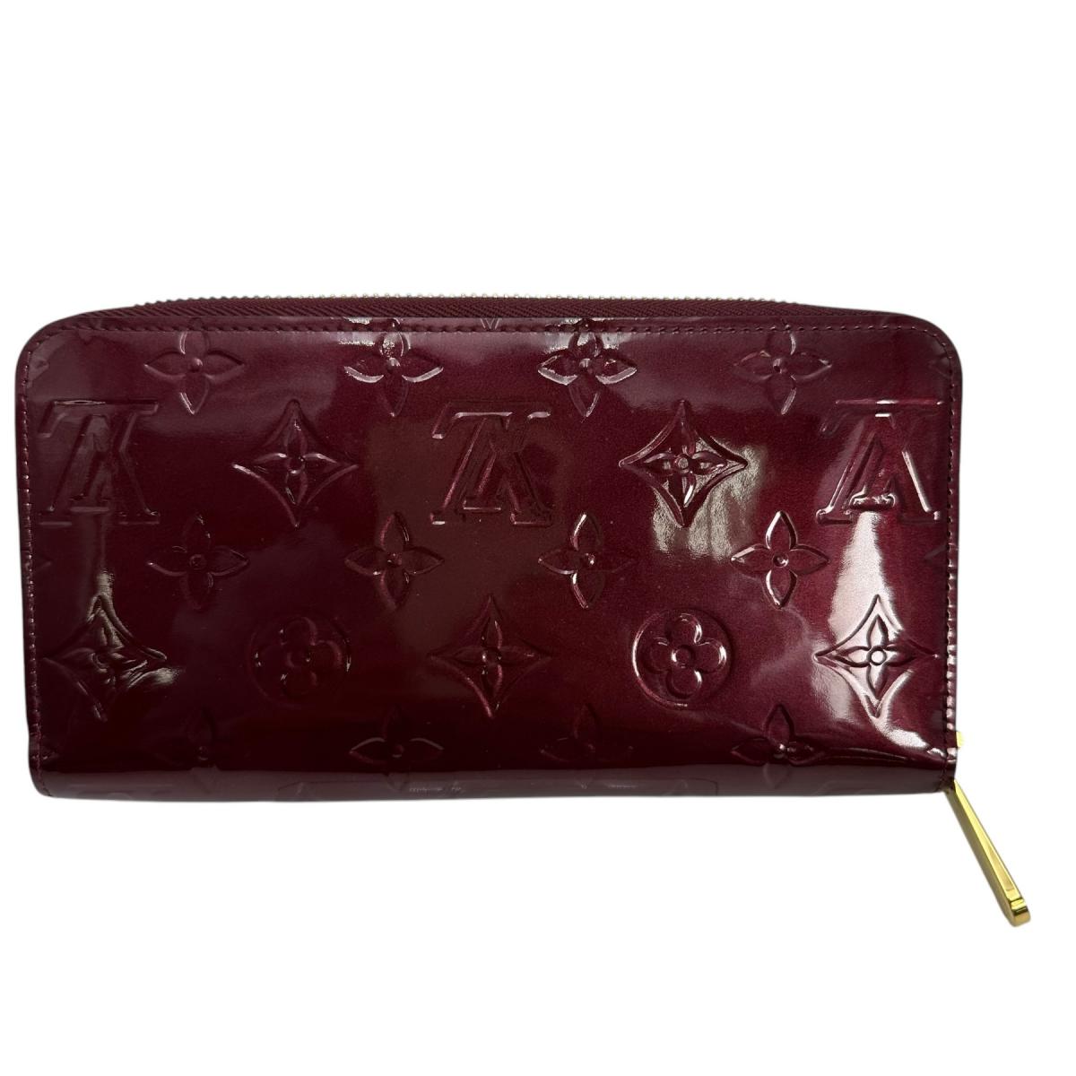 LOUIS VUITTON Long Wallet Purse M61379 Monogram Vernis Magenta Zip Around Monogram Zippy wallet Women