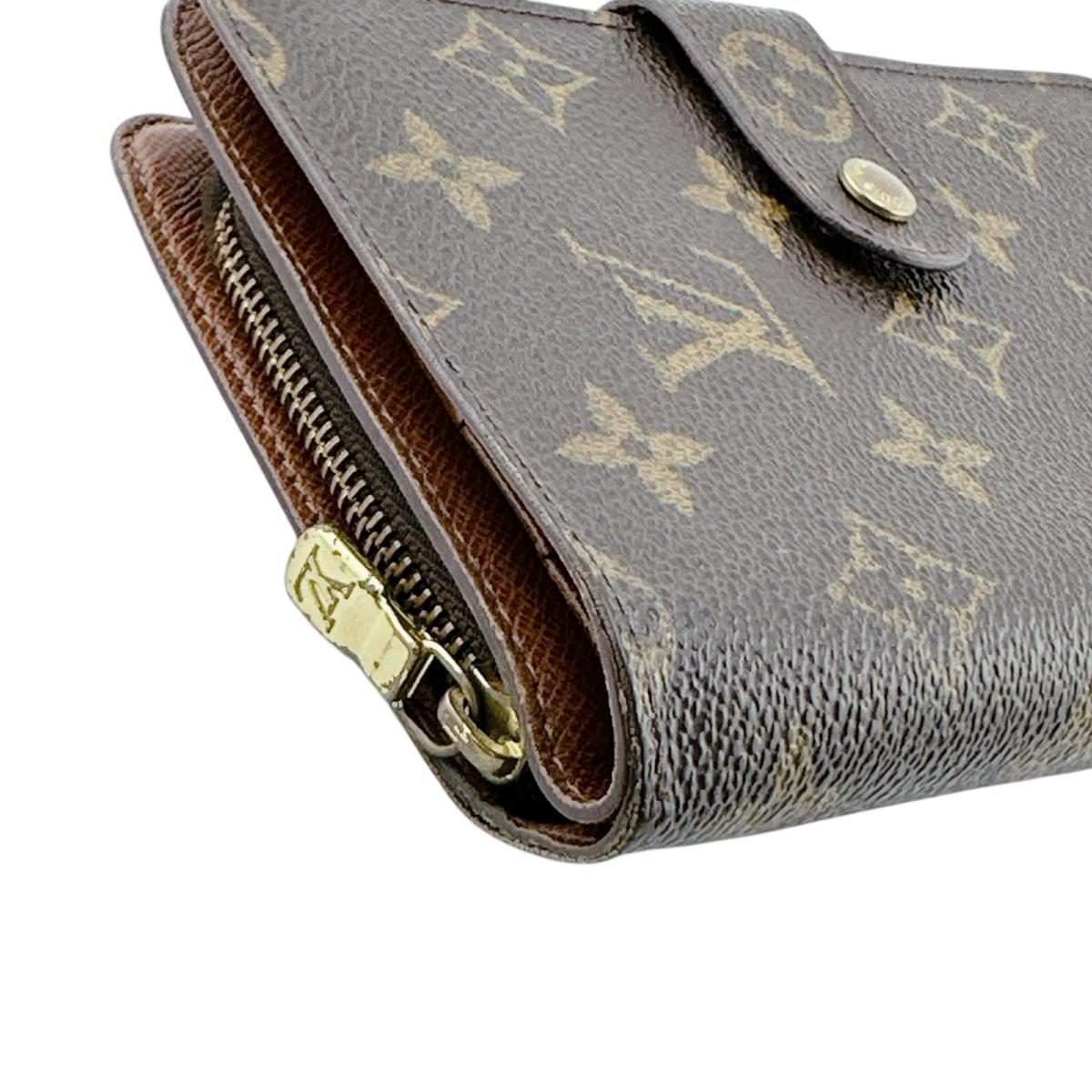 LOUIS VUITTON Bifold Wallet M61207 Monogram canvas Brown Bifold Wallet Porto Papier Zip Around Women