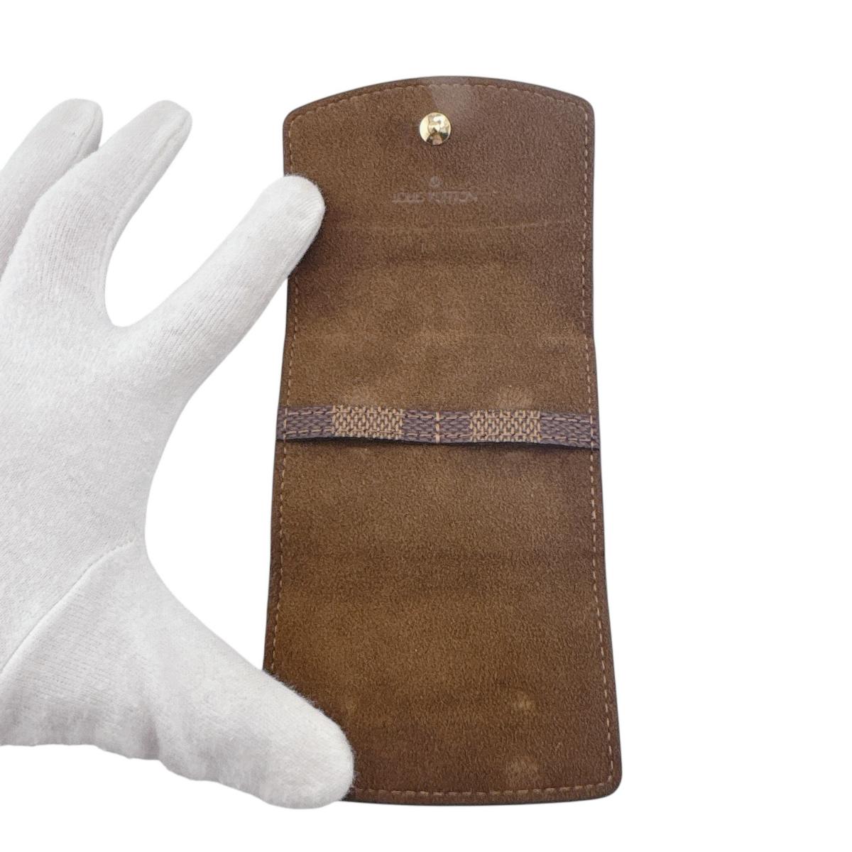 LOUIS VUITTON Other accessories M61030 Damier canvas Brown Cufflink case Neo Crew Cufflinks unisex(Unisex)