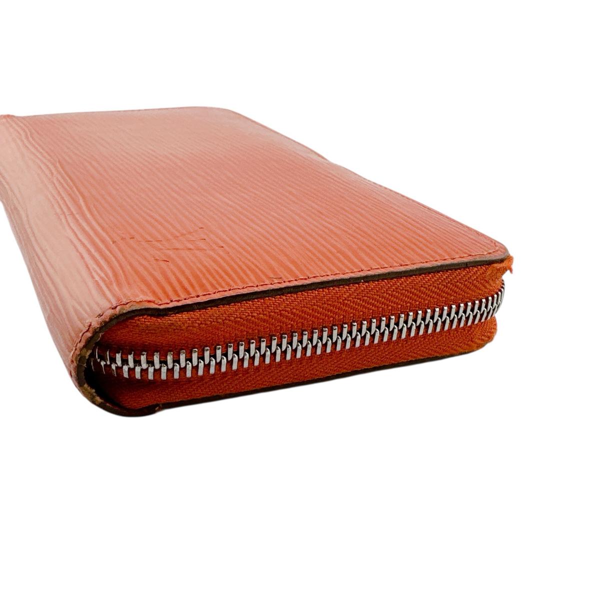 LOUIS VUITTON Long Wallet Purse M60310 Epi Leather Orange Zip Around Epi Zippy wallet Women