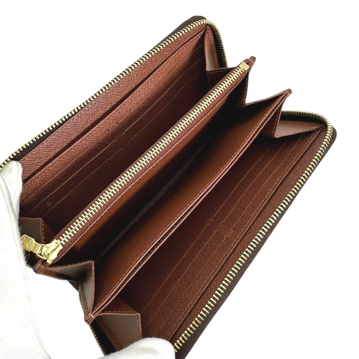 LOUIS VUITTON Long Wallet Purse M42616 Monogram canvas Brown Zip Around Monogram Zippy wallet Women