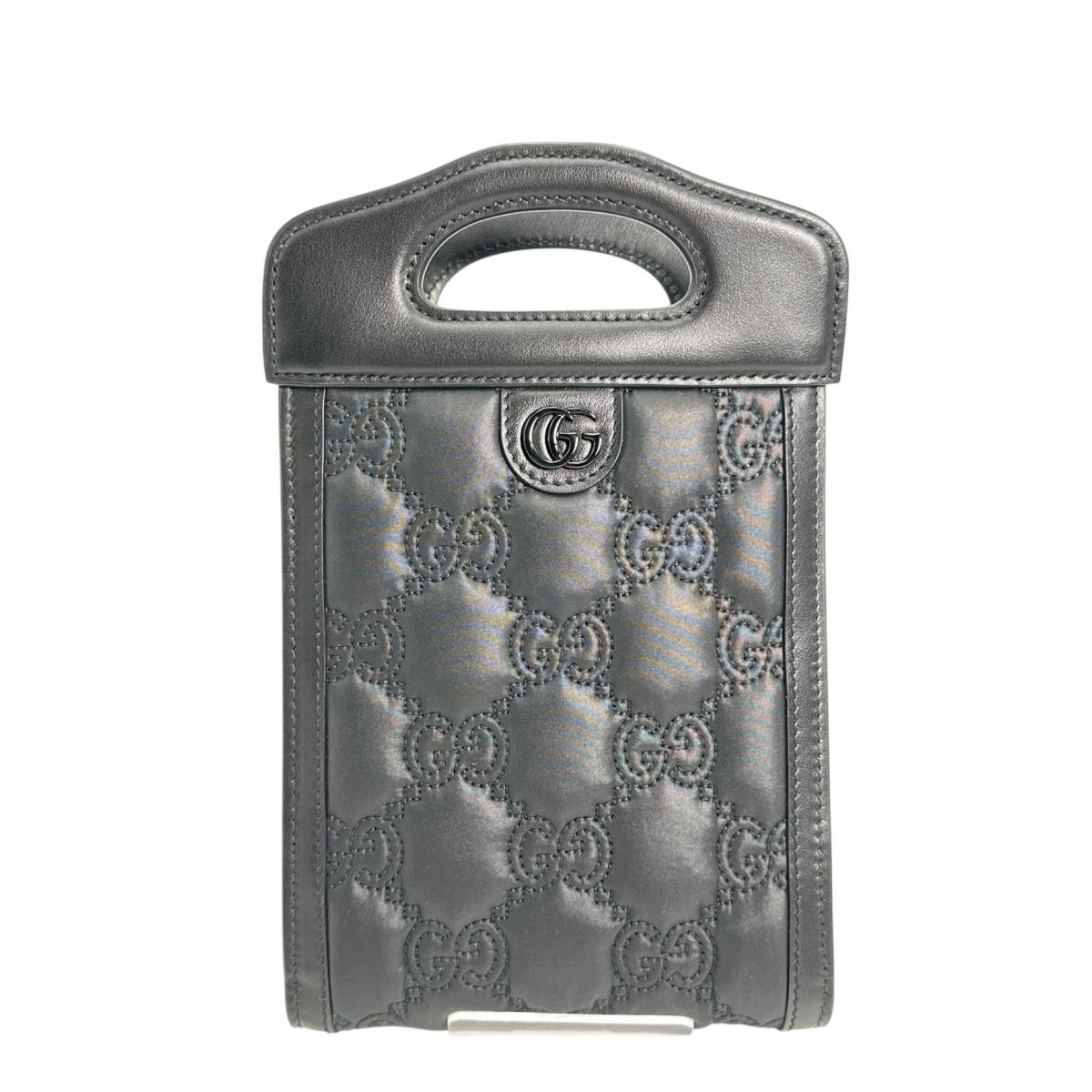 GUCCI Shoulder Bag 723776ï¿½@ Nylon, Leather black Shoulder Bag 2WAY bag GG Mini Matelasse Women