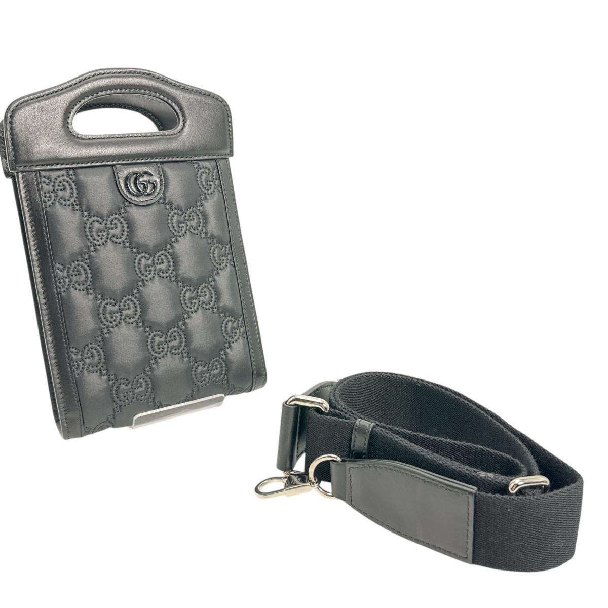 GUCCI Shoulder Bag 723776ï¿½@ Nylon, Leather black Shoulder Bag 2WAY bag GG Mini Matelasse Women