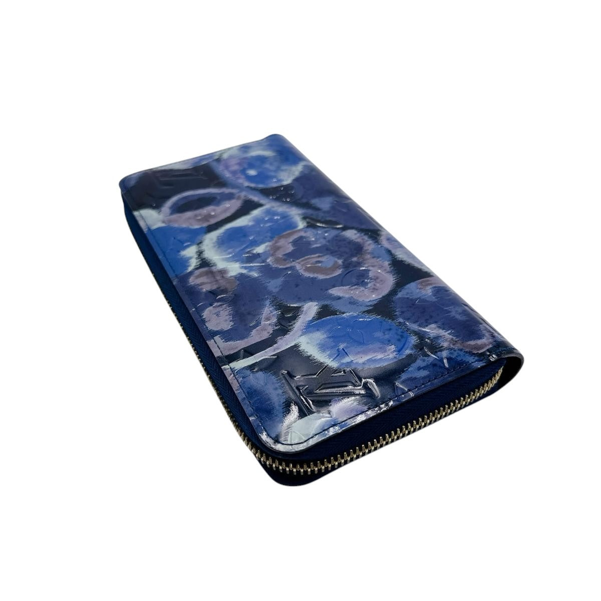 LOUIS VUITTON Long Wallet Purse M90018 Monogram Vernis blue Long Wallet Purse Monogram Vernis Ikat flower unisex(Unisex)