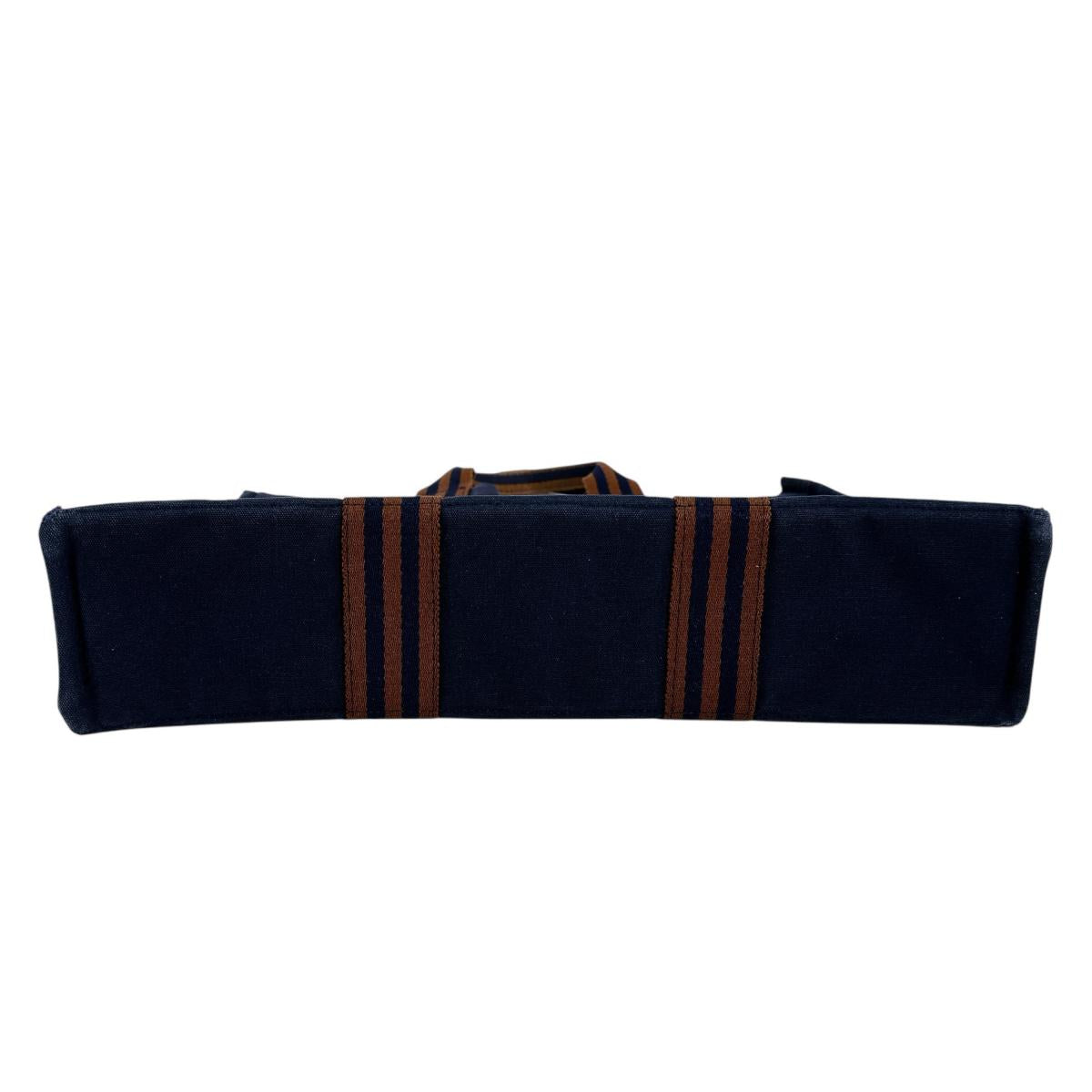 HERMES Tote Bag cotton Navy Handbag Business bag Fool ToeMM mens(Unisex)