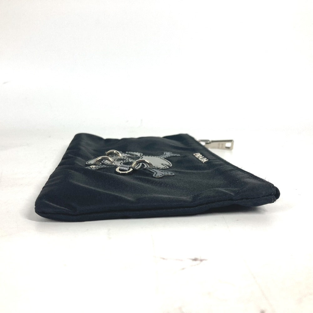 PRADA Pouch 2M1214 Nylon black Makeup pouch Cosmetics Pouch Skull skull unisex(Unisex)