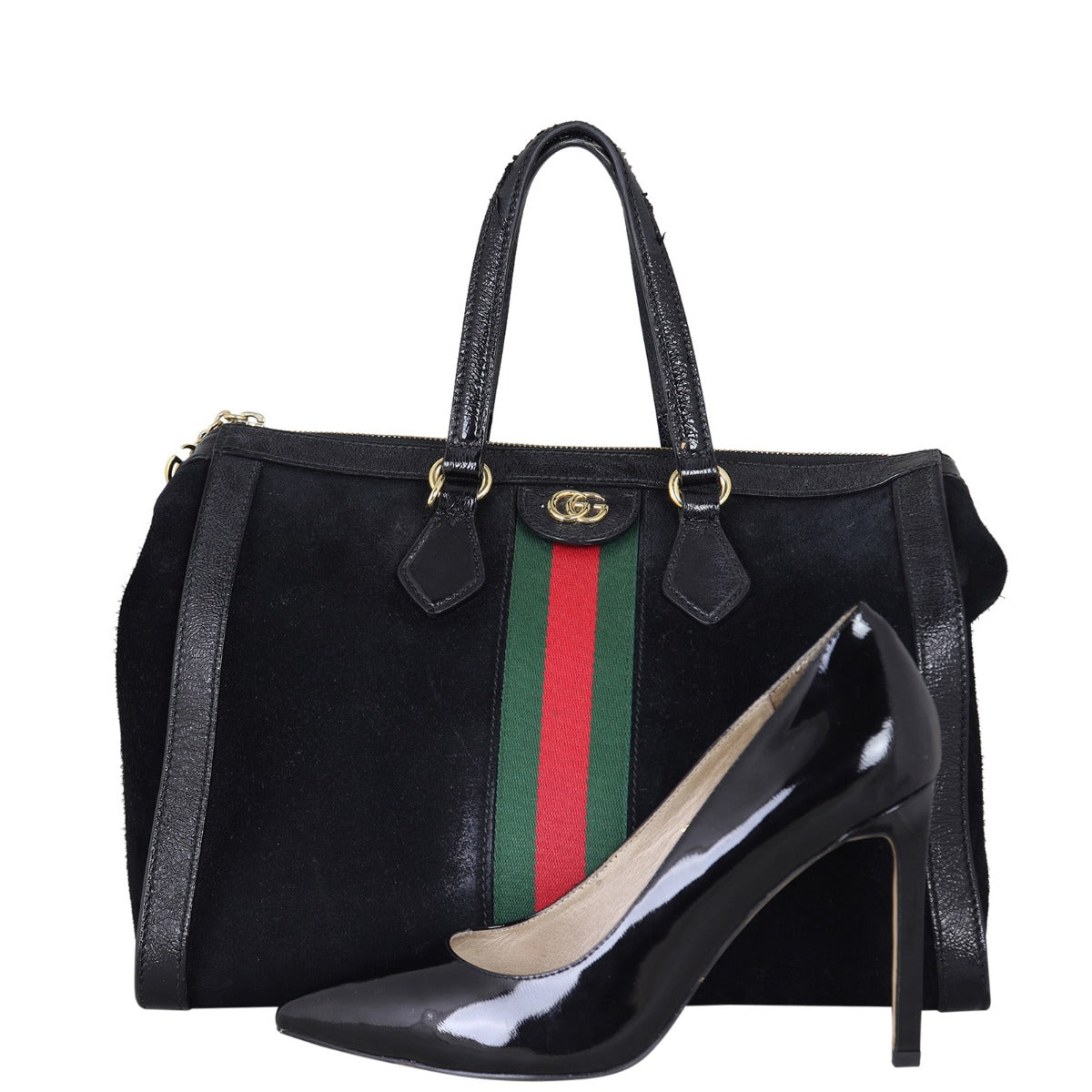Gucci Ophidia Suede Boston Bag