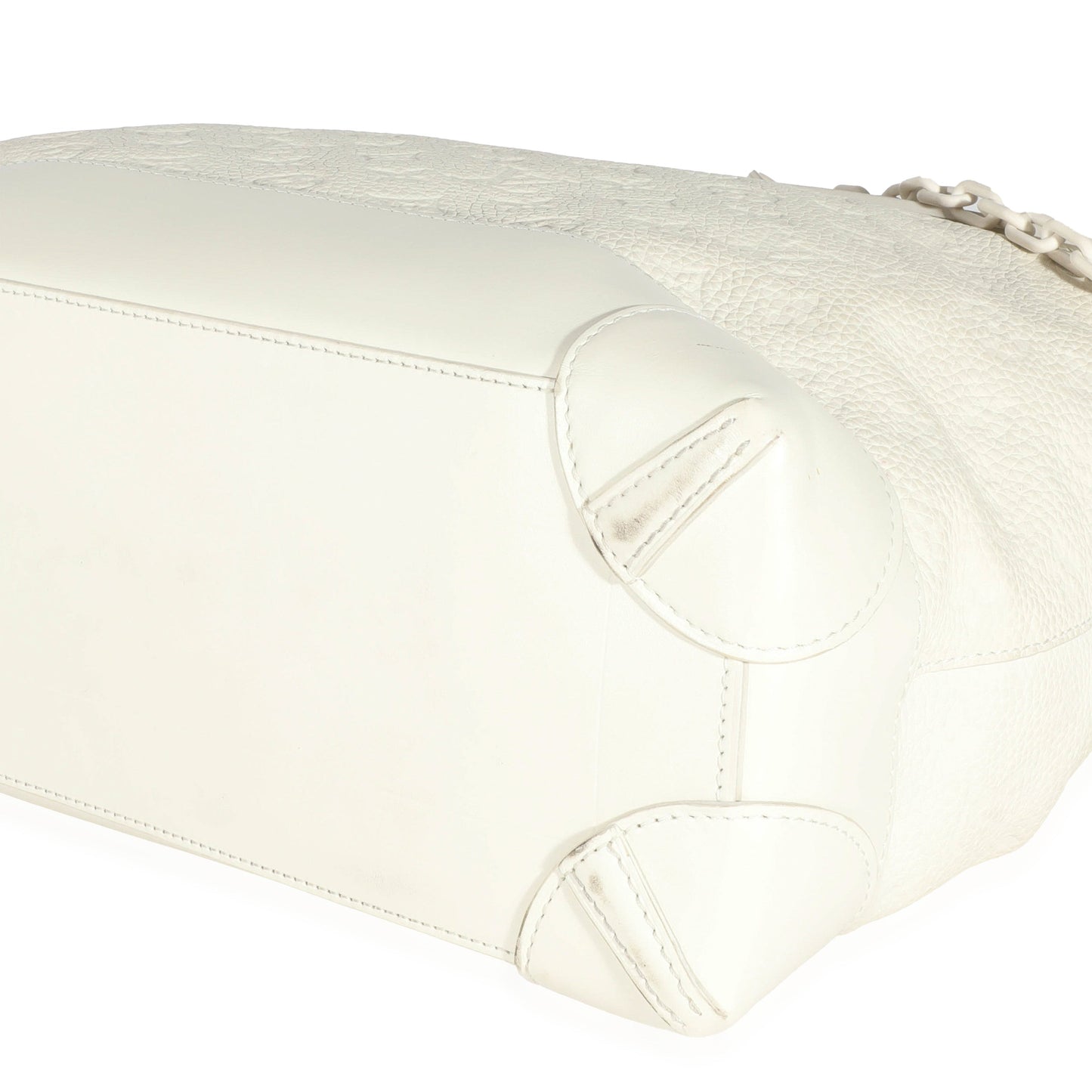 Louis Vuitton Louis Vuitton White Monogram Taurillon Leather Steamer PM