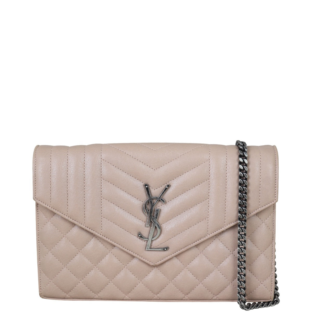 Saint Laurent Monogram Mix Matelasse Envelope Wallet on Chain