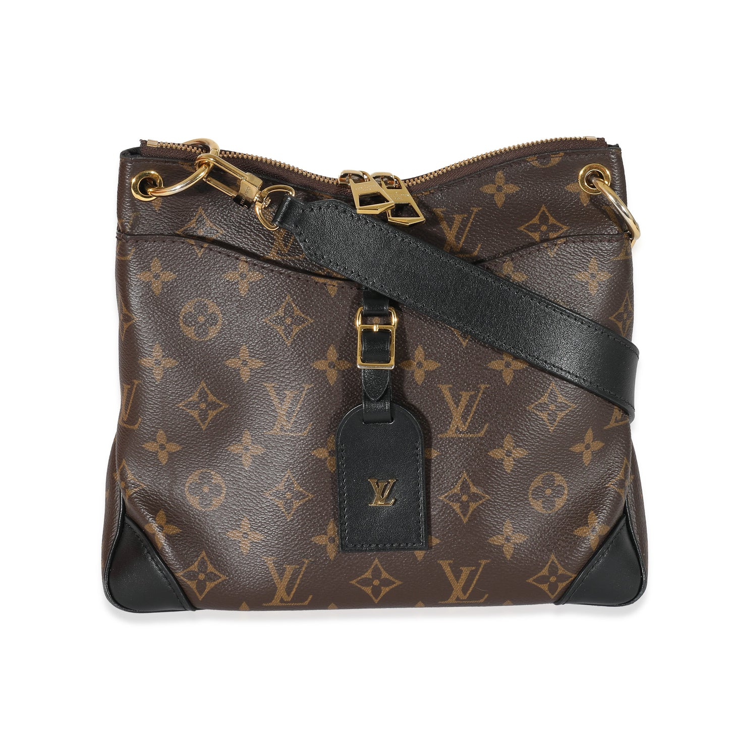 Louis Vuitton Louis Vuitton Black Leather Monogram Canvas Odeon PM