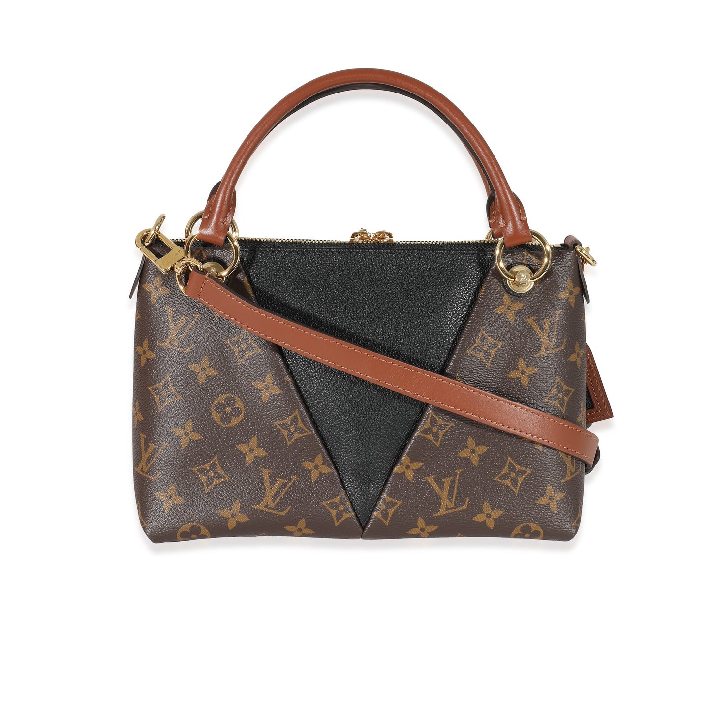 Louis Vuitton Louis Vuitton Black Leather Monogram Canvas V Tote BB