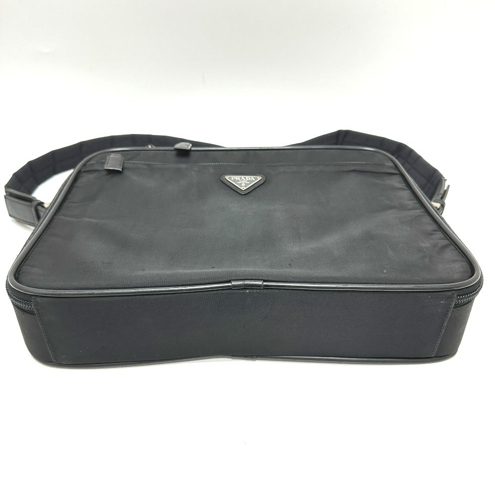 PRADA Business bag V147S Nylon black triangle plate unisex(Unisex)
