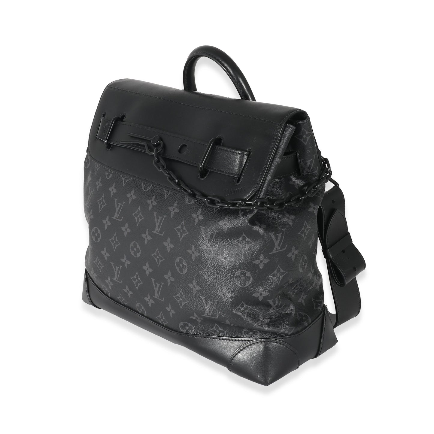 Louis Vuitton Louis Vuitton Black Taurillon Monogram Eclipse Steamer PM