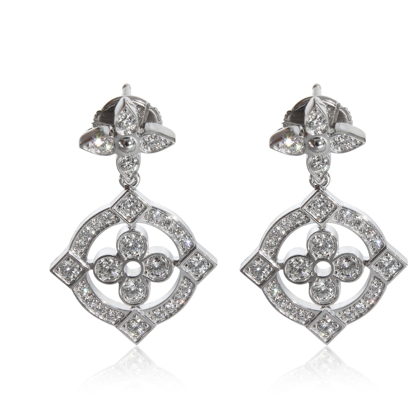 Louis Vuitton Dentelle Earrings in 18K White Gold 0.80 Ctw