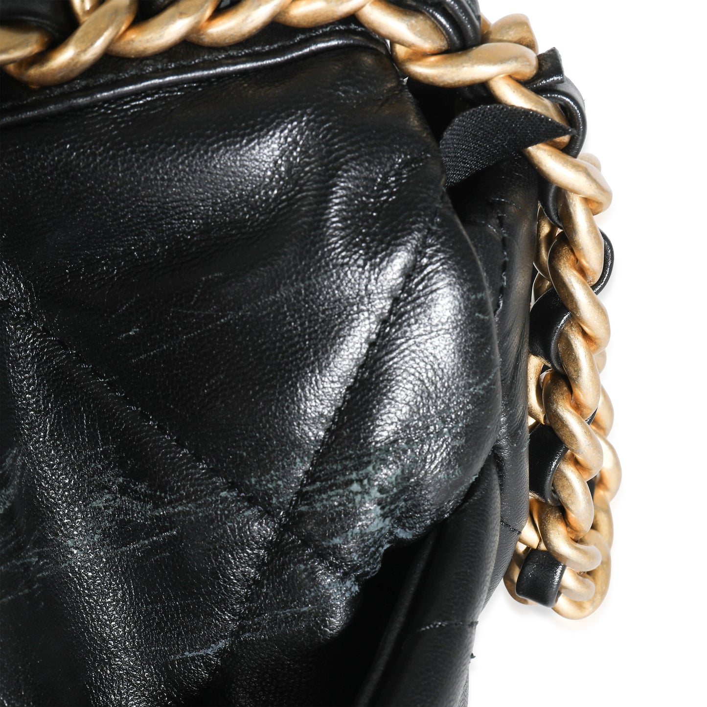 Chanel Black Shiny Lambskin Large Chanel 19 Flap Bag