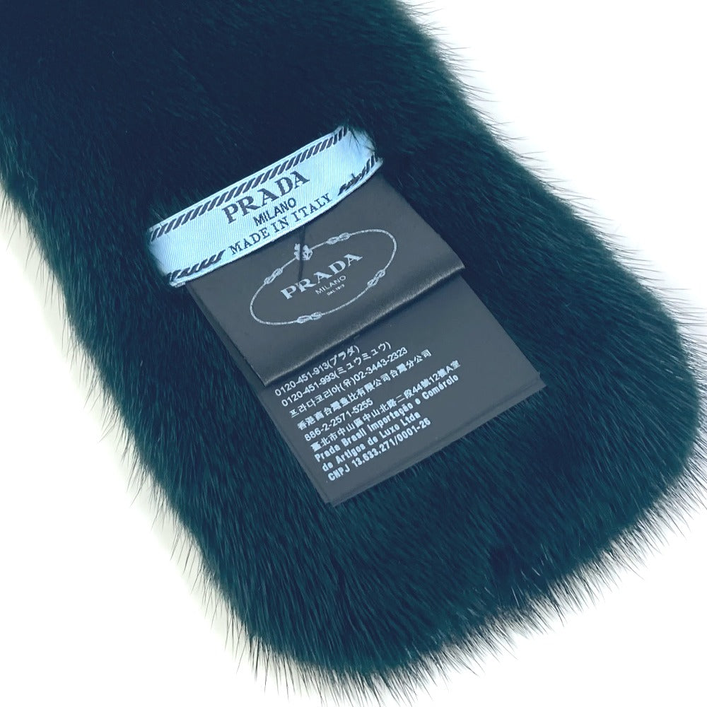 PRADA Scarf 167333 Fur, wool, cashmere green fur scarf Women
