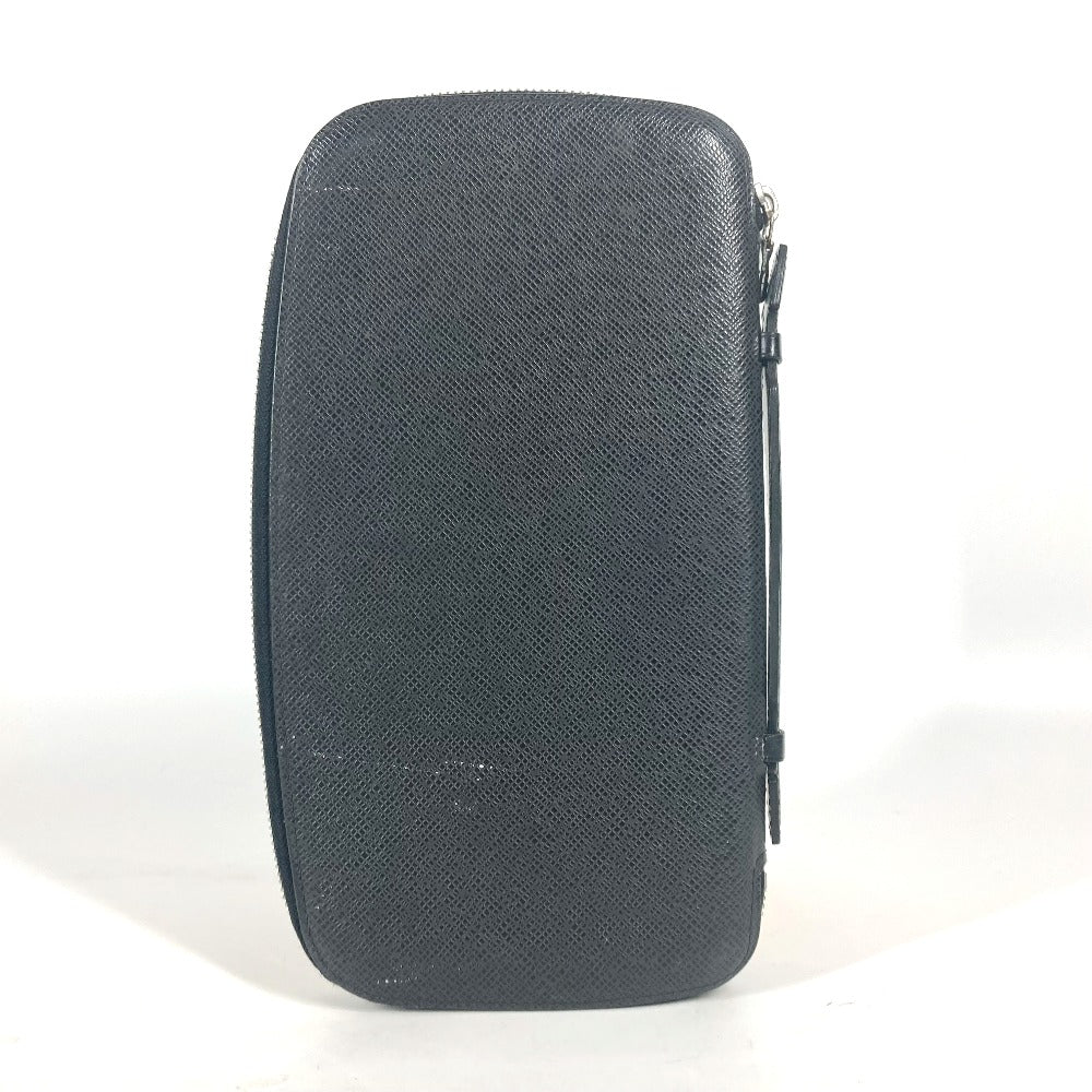 LOUIS VUITTON Long Wallet Purse M30652 Taiga Leather black Taiga Organizer Atoll mens