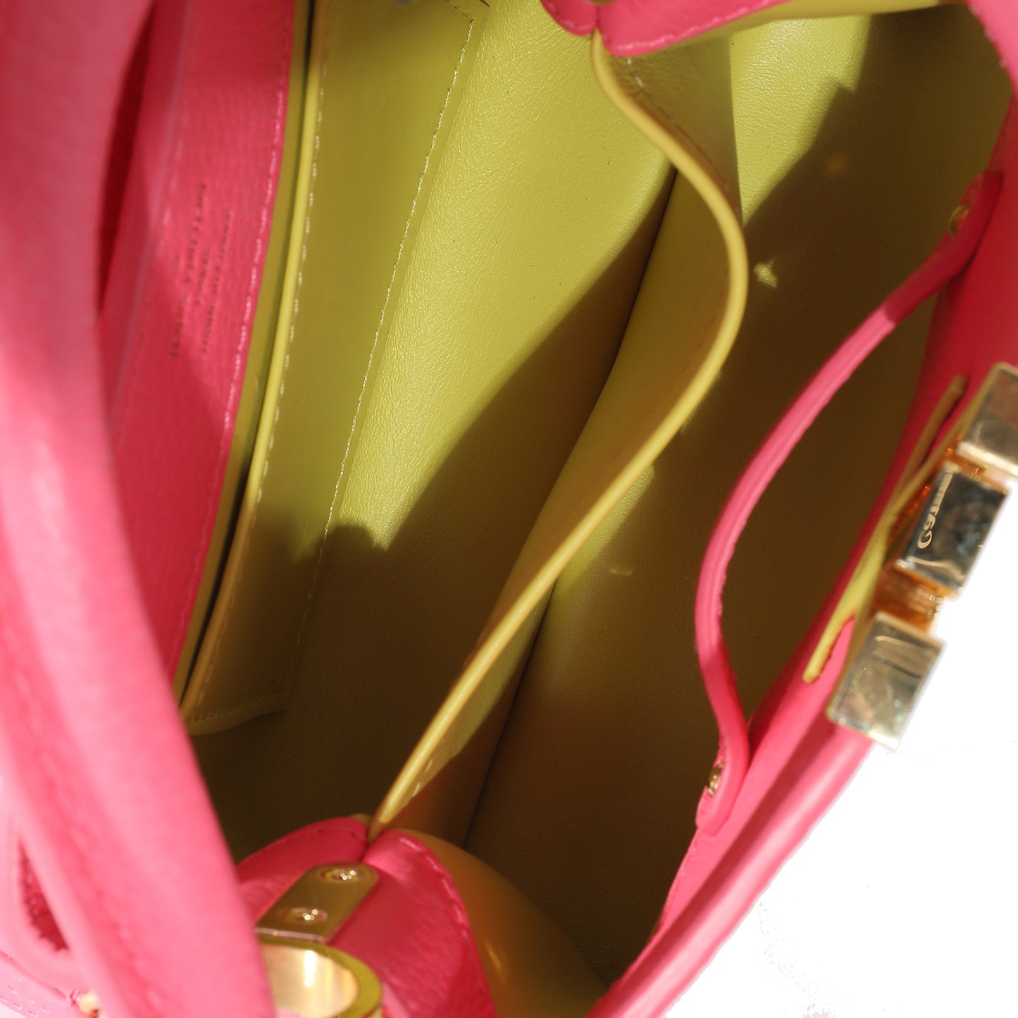 Louis Vuitton Louis Vuitton Dragonfruit Cedrat Taurillon Mini Capucines