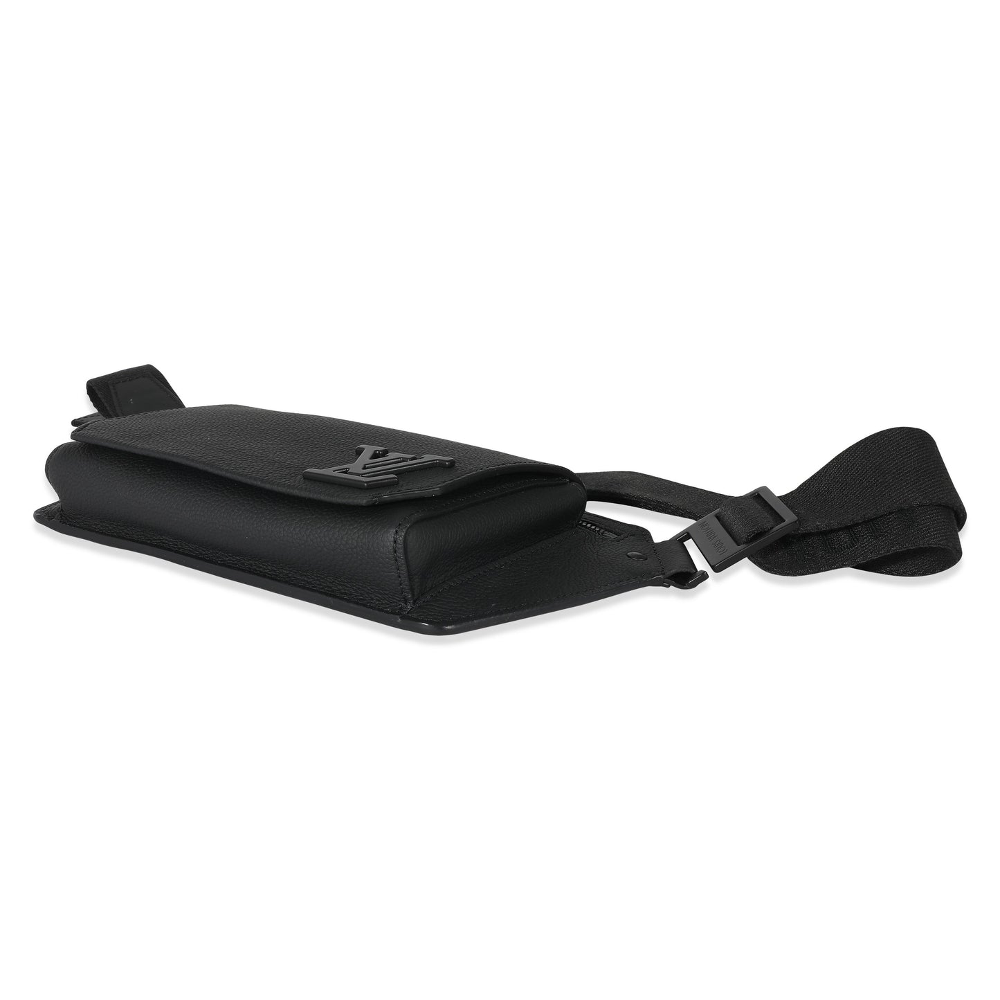 Louis Vuitton Louis Vuitton Black Grained Calfskin Aerogram Takeoff Sling Bag
