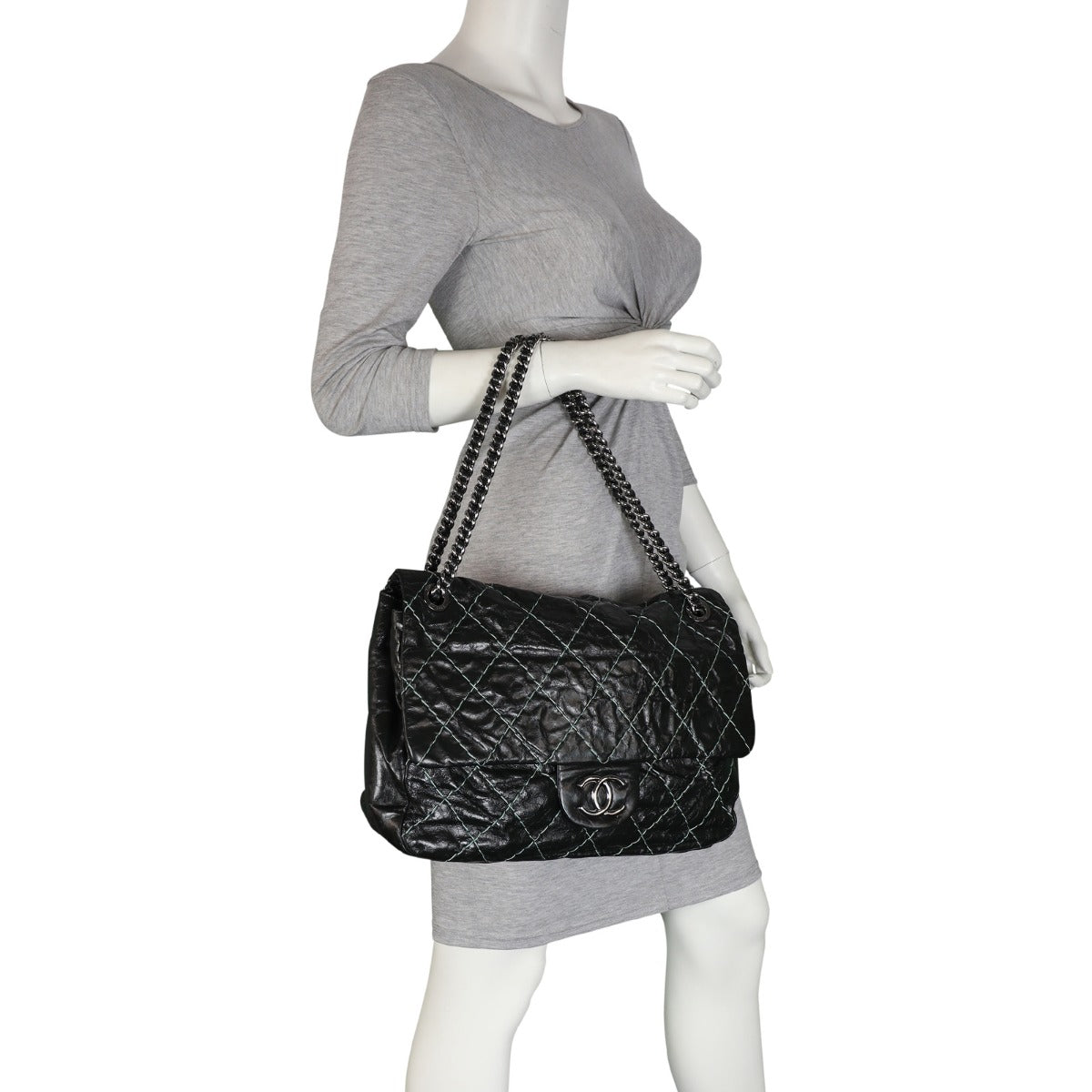 Chanel Double Stitch Chain Flap Jumbo