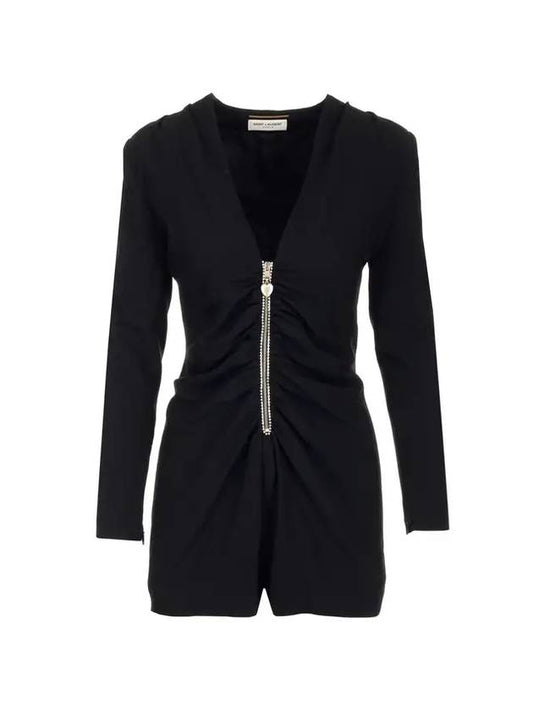 Luxury Saint Laurent Trending 2025 Short Jumpsuit Black