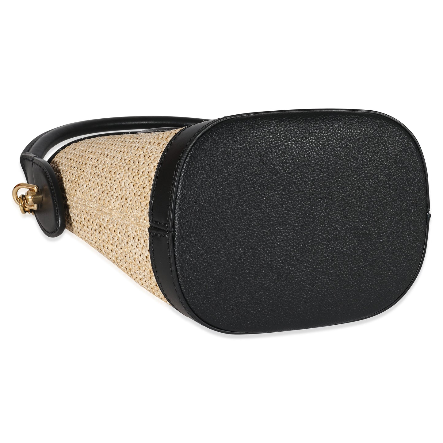 Louis Vuitton Louis Vuitton Black Beige Raffia Petit Bucket Bag