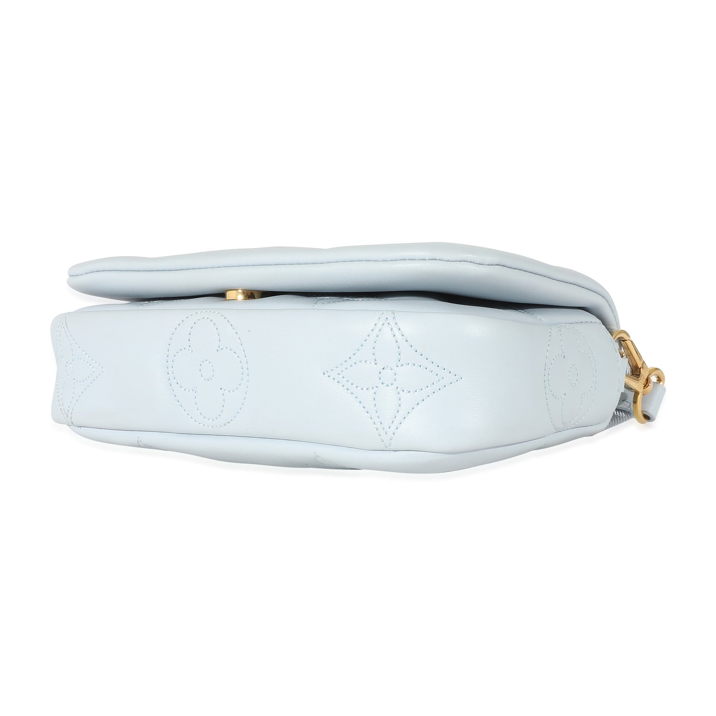 Louis Vuitton Louis Vuitton Bleu Glacier Bubblegram Wallet On Strap