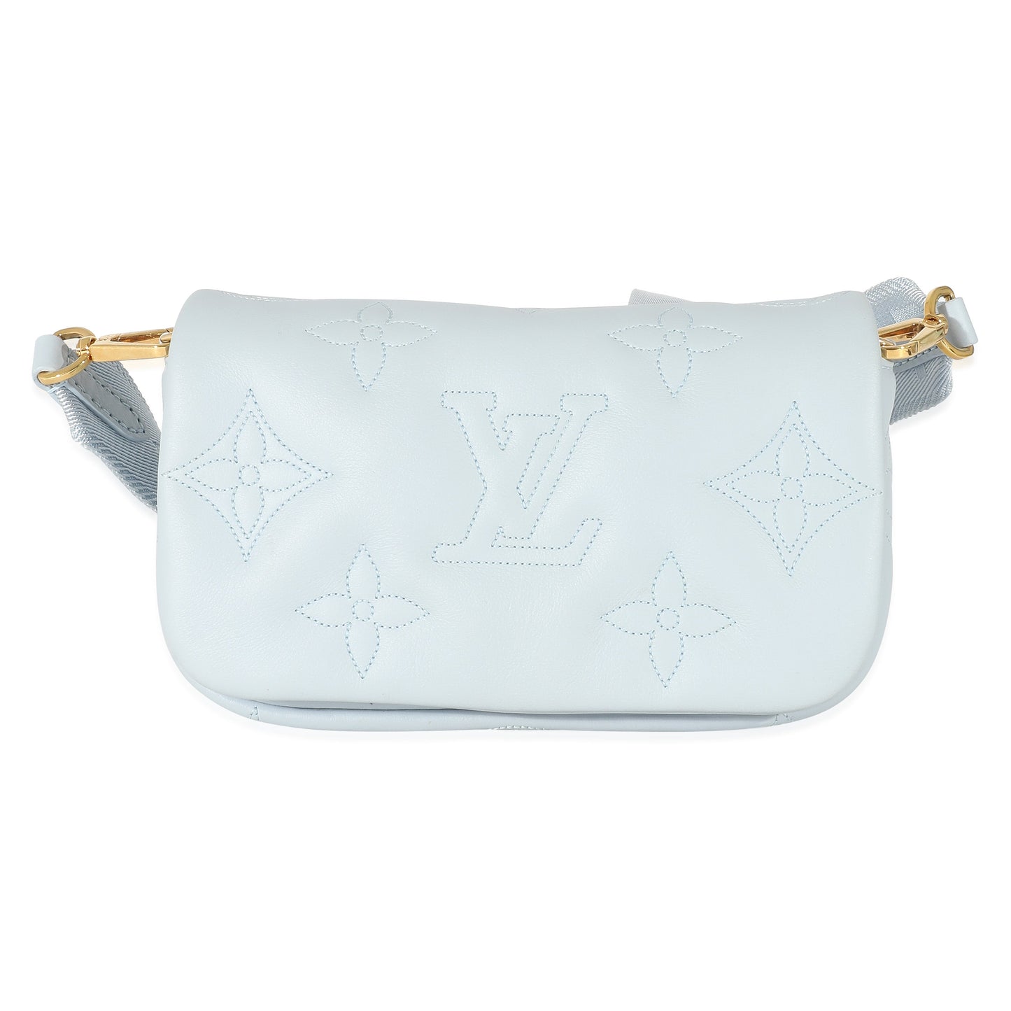 Louis Vuitton Louis Vuitton Bleu Glacier Bubblegram Wallet On Strap