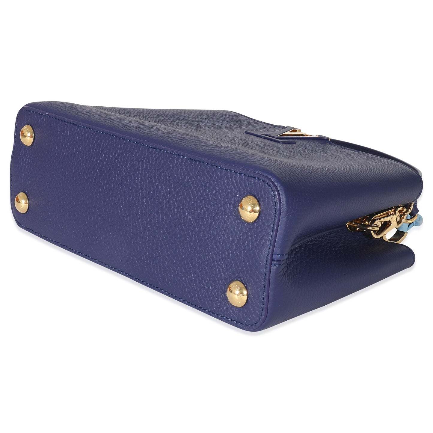 Louis Vuitton Louis Vuitton Taurillon Blue Tan Monogram Flowers Capucines BB