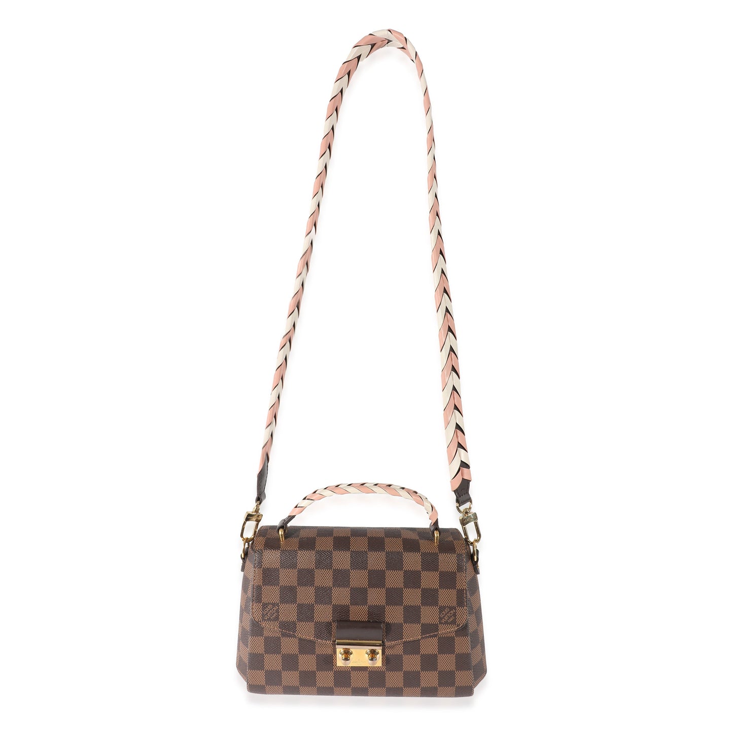 Louis Vuitton Louis Vuitton Cream Pink Damier Ebene Canvas Braided Croisette