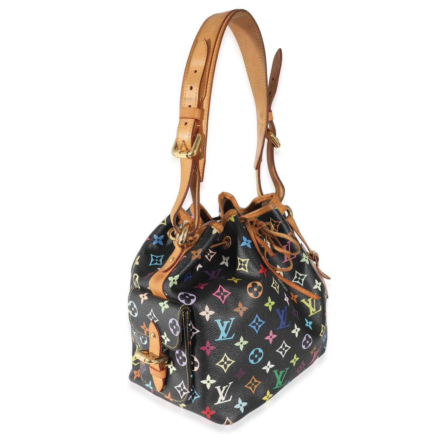 Louis Vuitton Louis Vuitton x Takashi Murakami Black Monogram Multicolore Canvas Petit Noé