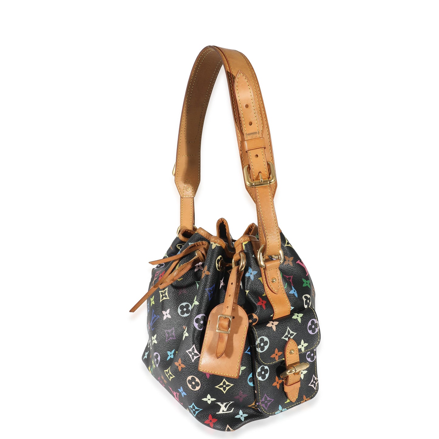 Louis Vuitton Louis Vuitton x Takashi Murakami Black Monogram Multicolore Canvas Petit Noé