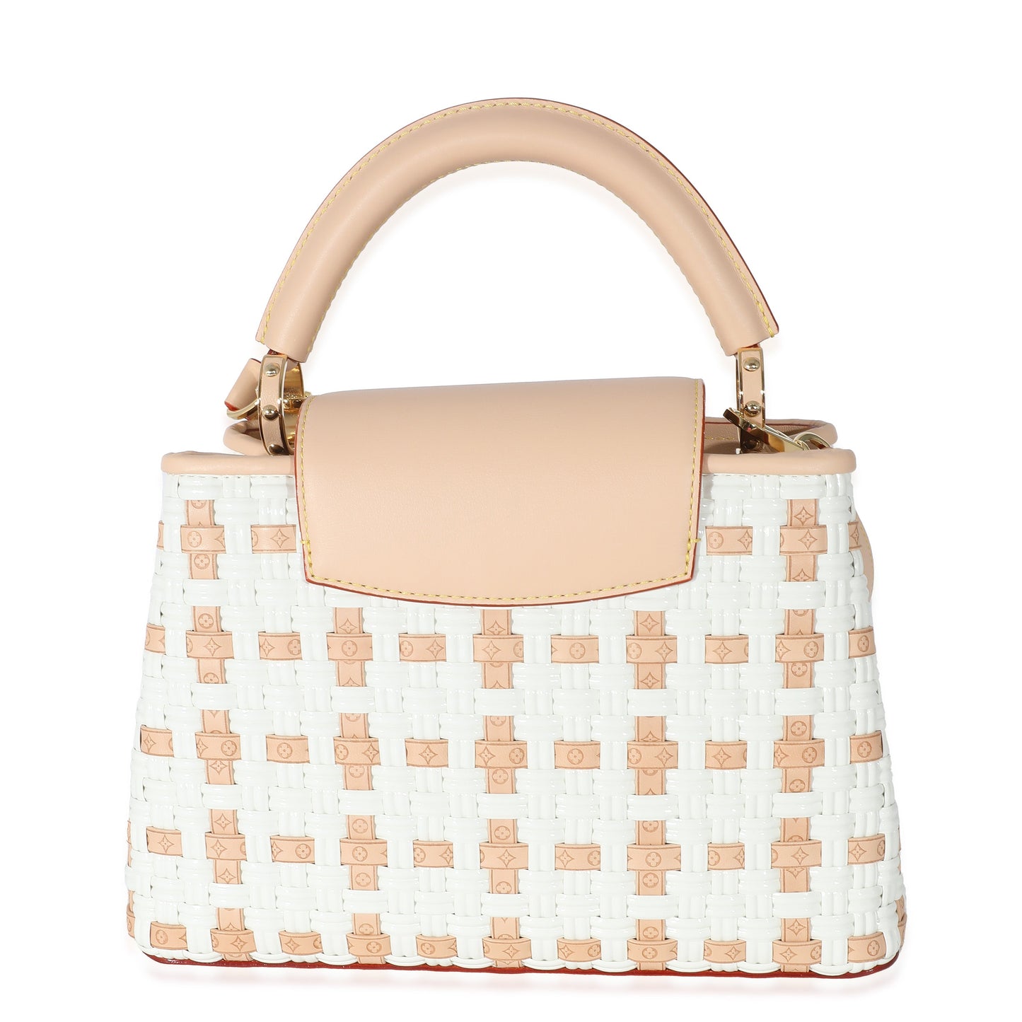 Louis Vuitton White Monogram Wicker Woven LV Heavenly Capucines BB