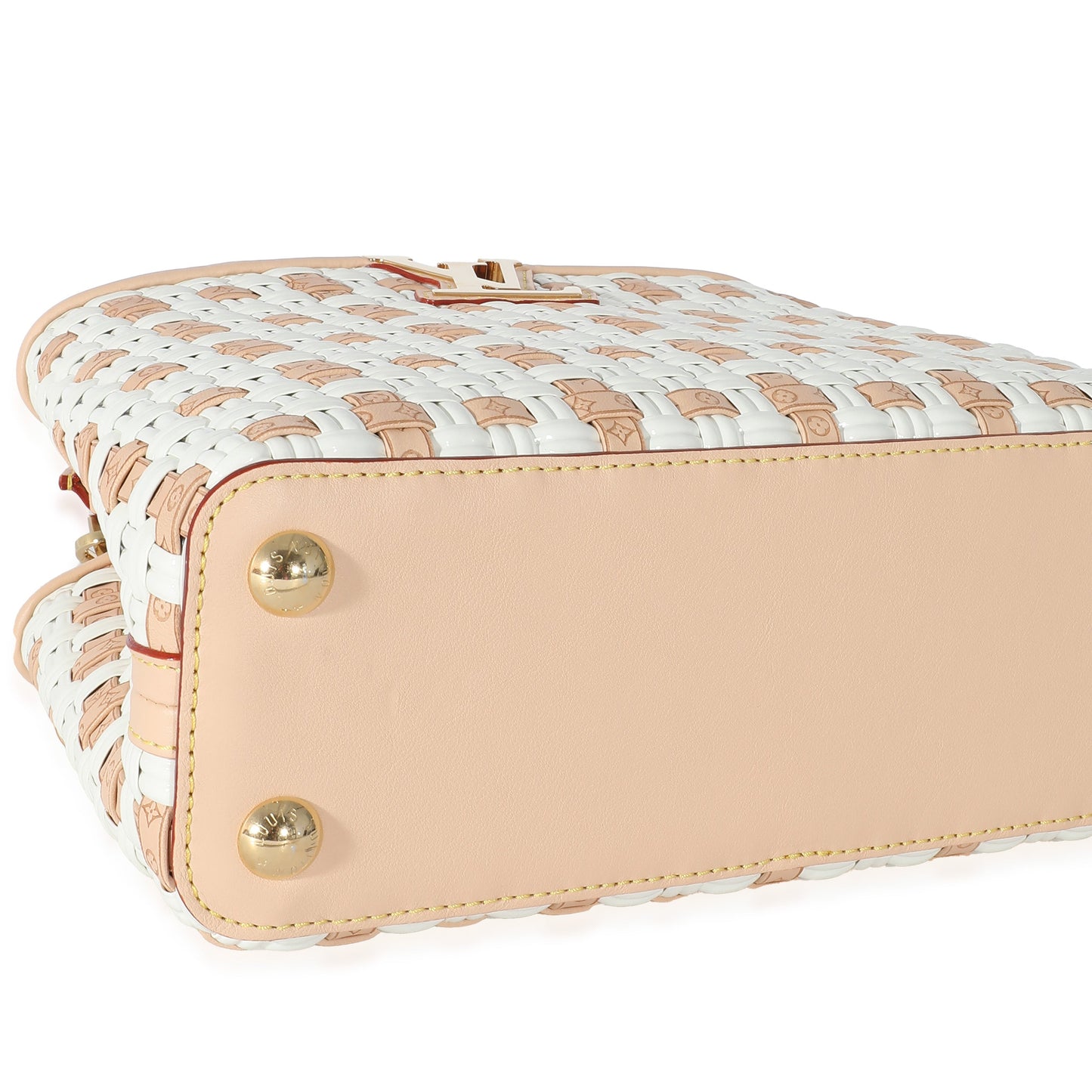 Louis Vuitton White Monogram Wicker Woven LV Heavenly Capucines BB
