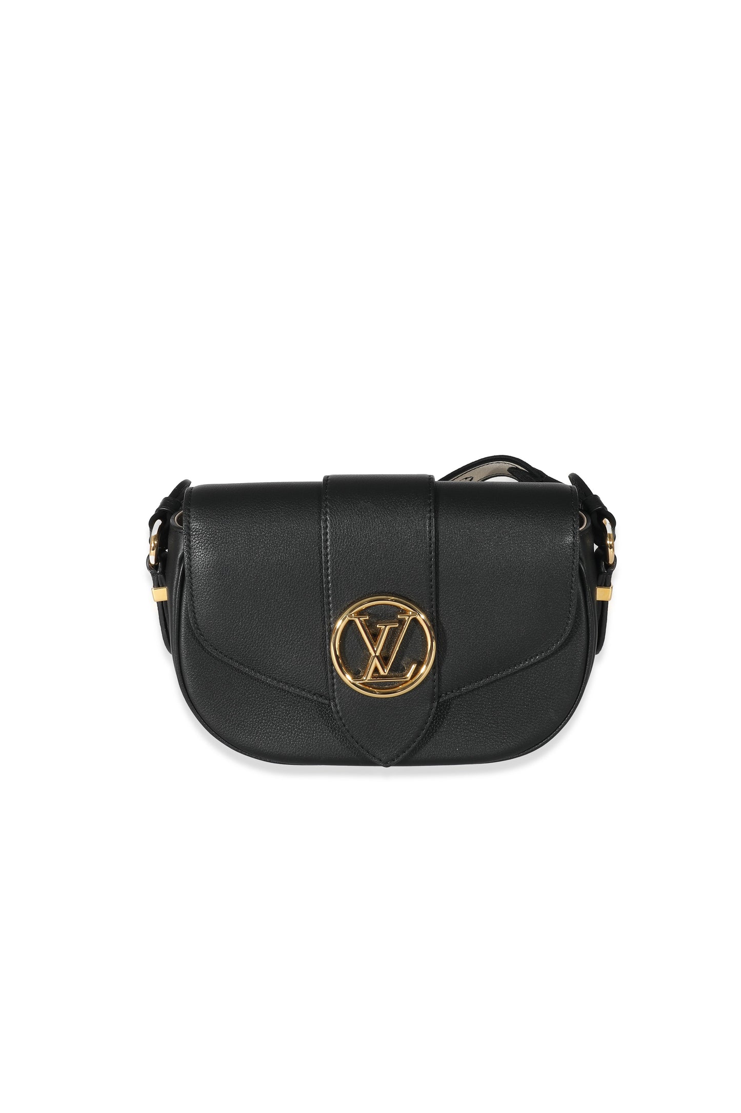 Louis Vuitton Louis Vuitton Black Grained Calfskin LV Pont 9 Soft MM