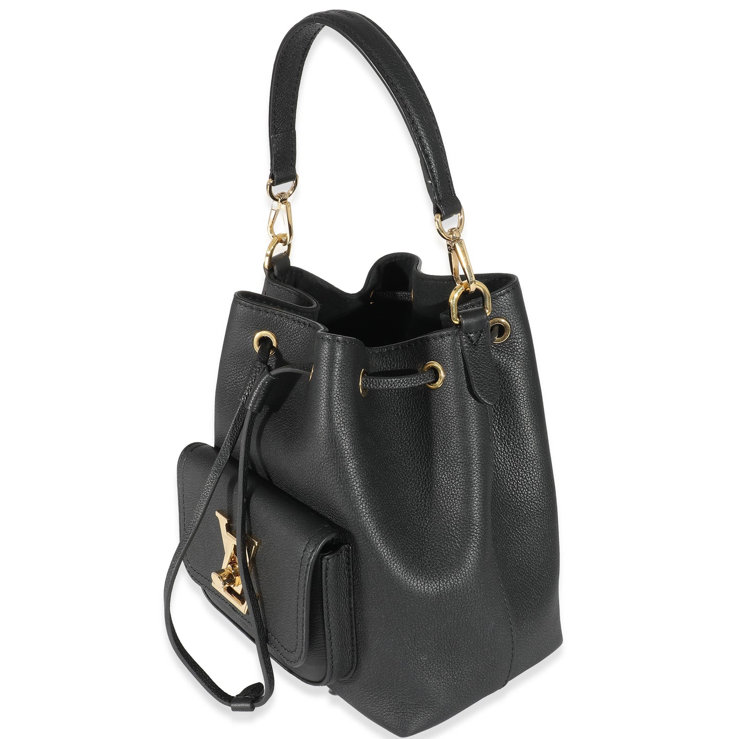 Louis Vuitton Louis Vuitton Black Calfskin Lockme Bucket MM