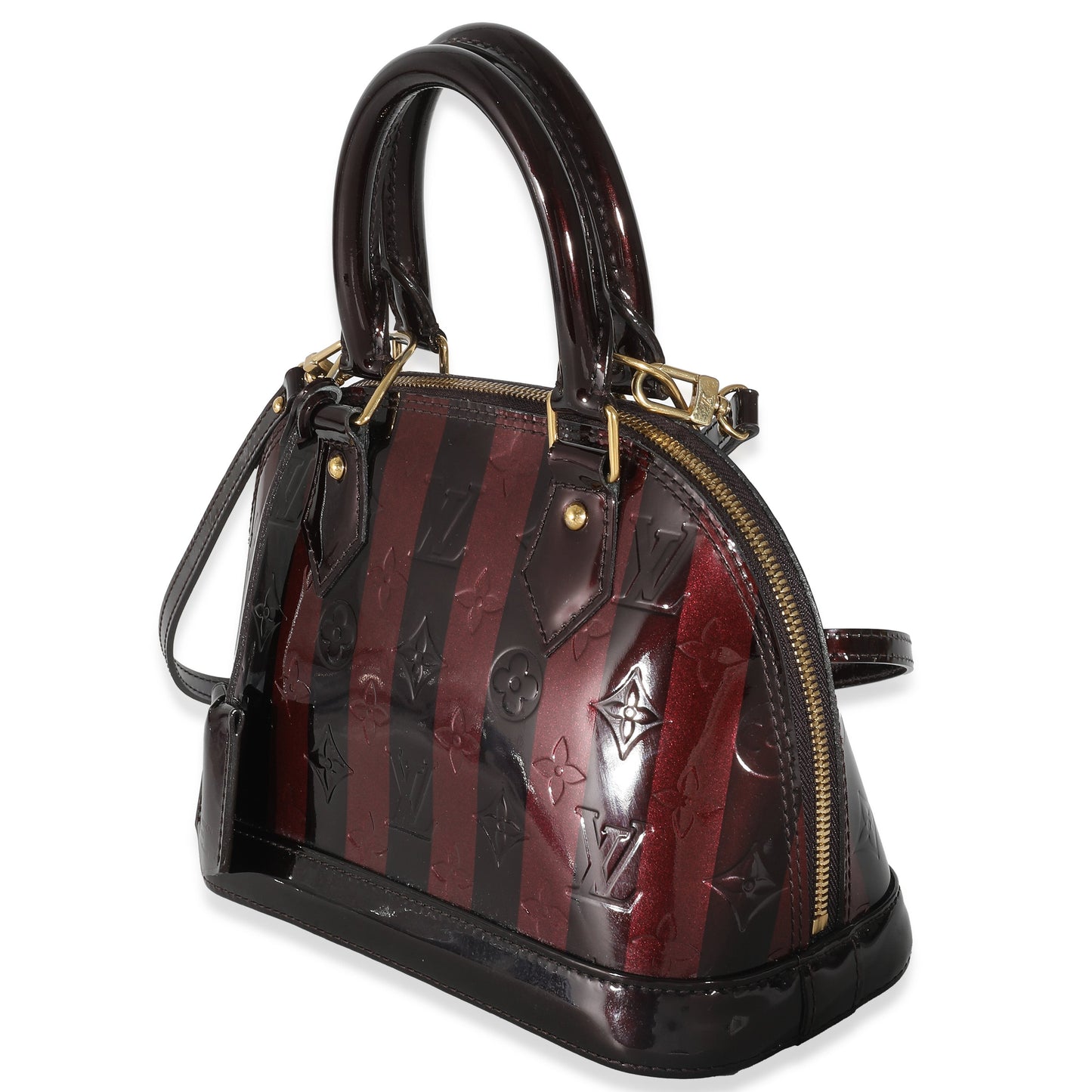 Louis Vuitton Louis Vuitton Amarante Vernis Rayures Alma BB