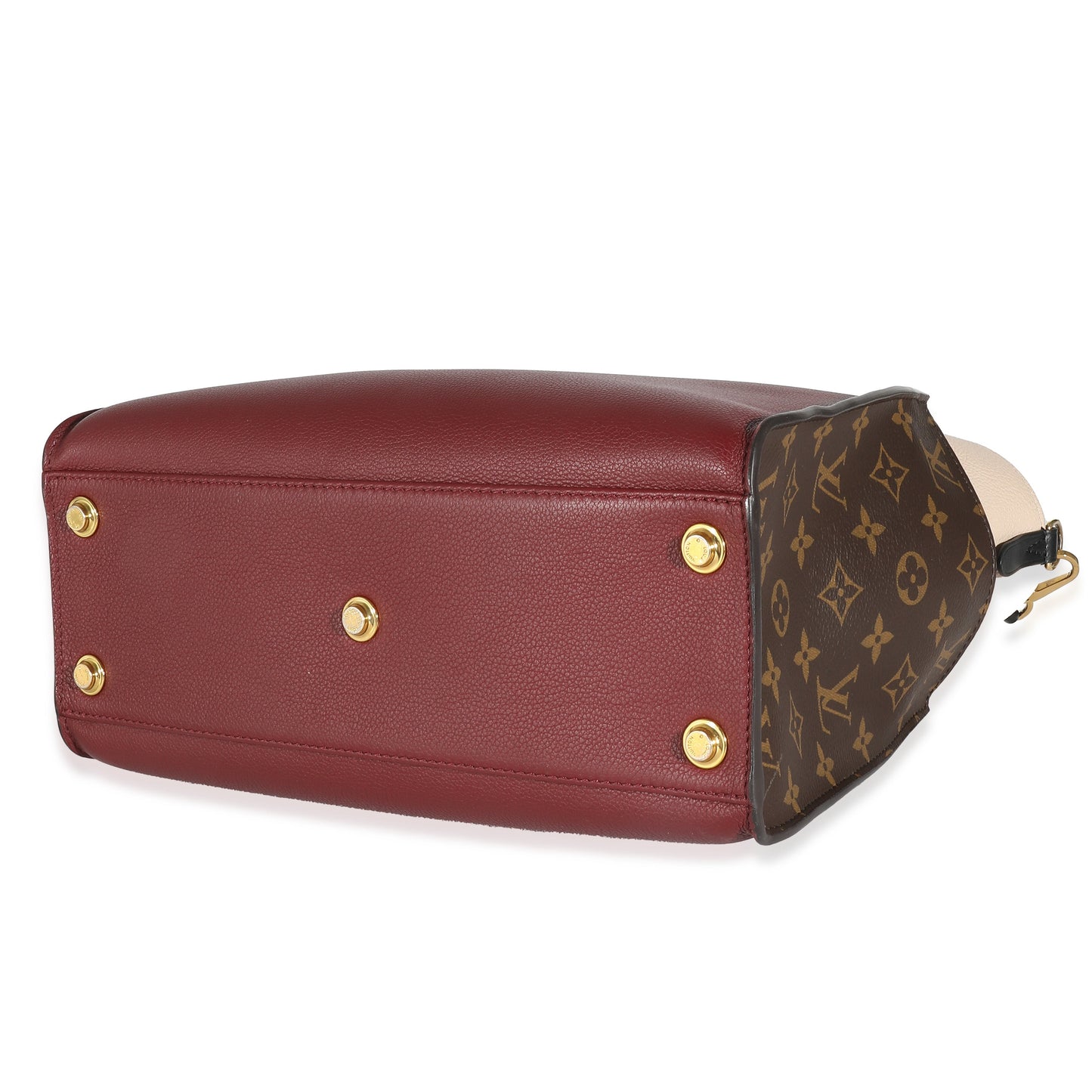 Louis Vuitton Louis Vuitton Bordeaux Calfskin Monogram Canvas On My Side MM