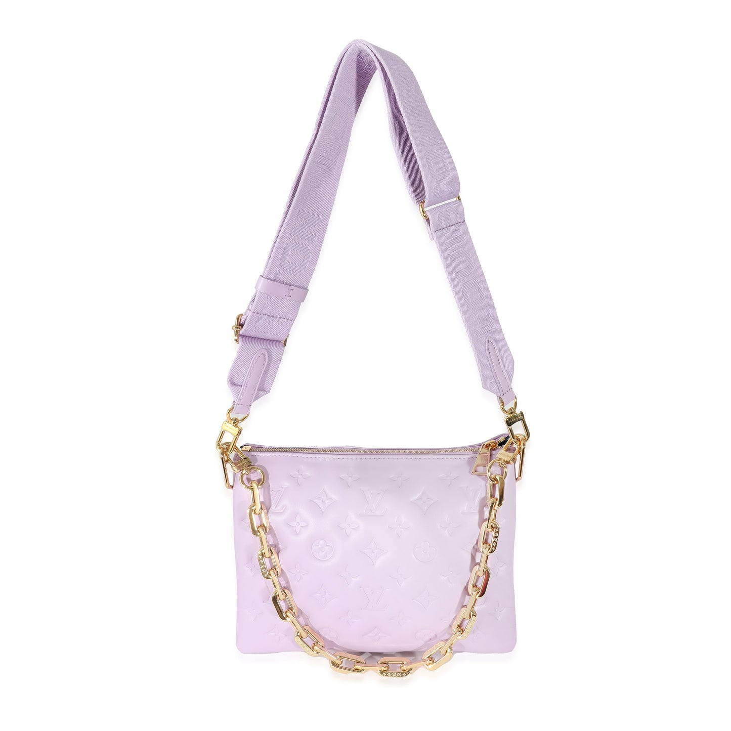 Louis Vuitton Louis Vuitton Purple Monogram Embossed Lambskin Coussin PM