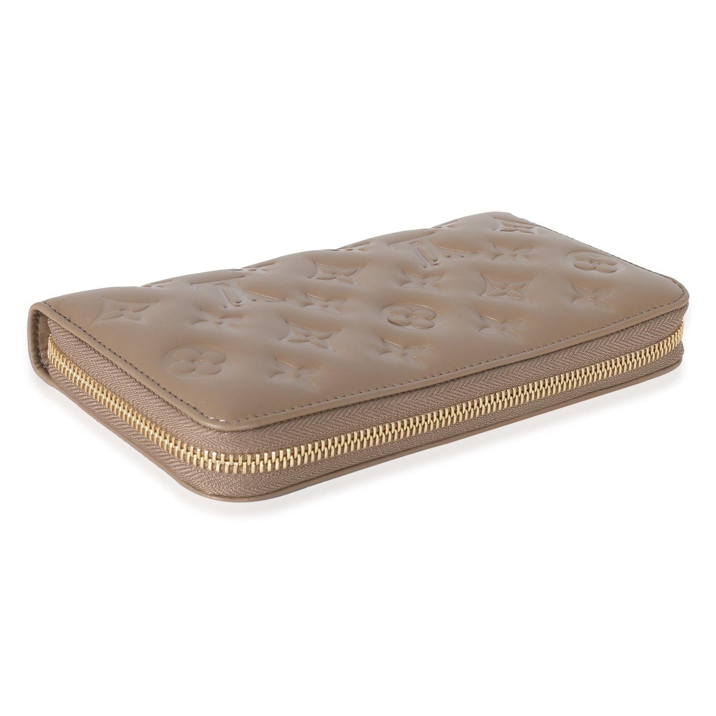 Louis Vuitton Louis Vuitton Taupe Monogram Embossed Lambskin Coussin Zippy Wallet