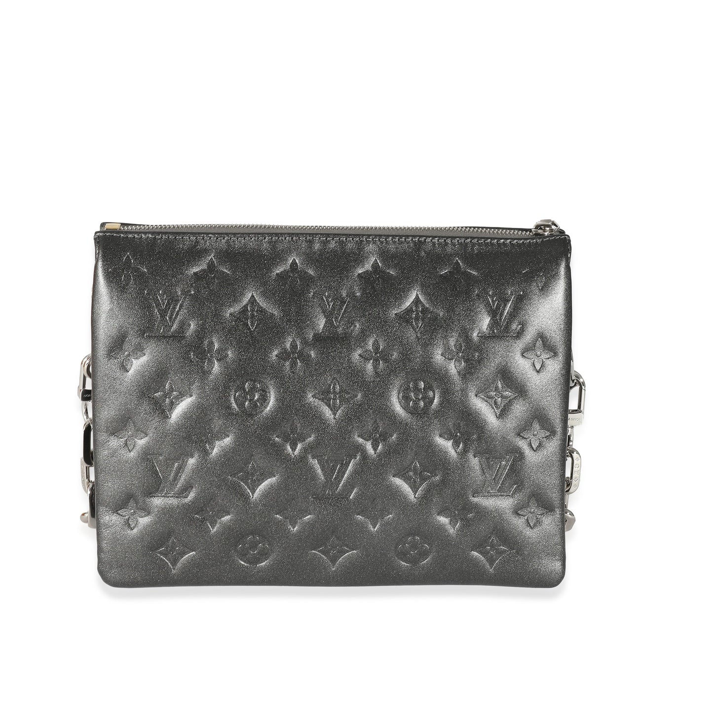 Louis Vuitton Louis Vuitton Anthracite Lambskin Embossed Monogram Coussin PM