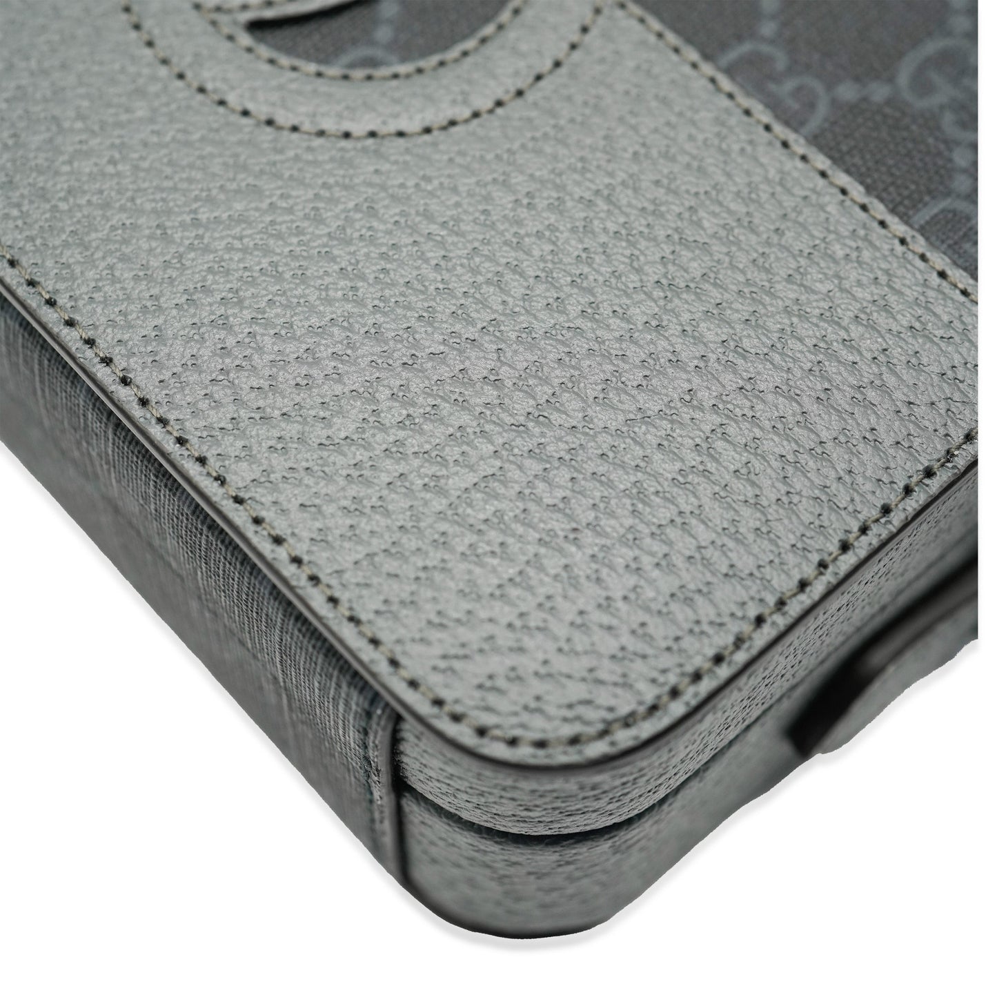 Gucci Grey Calfskin GG Supreme Interlocking G Messenger
