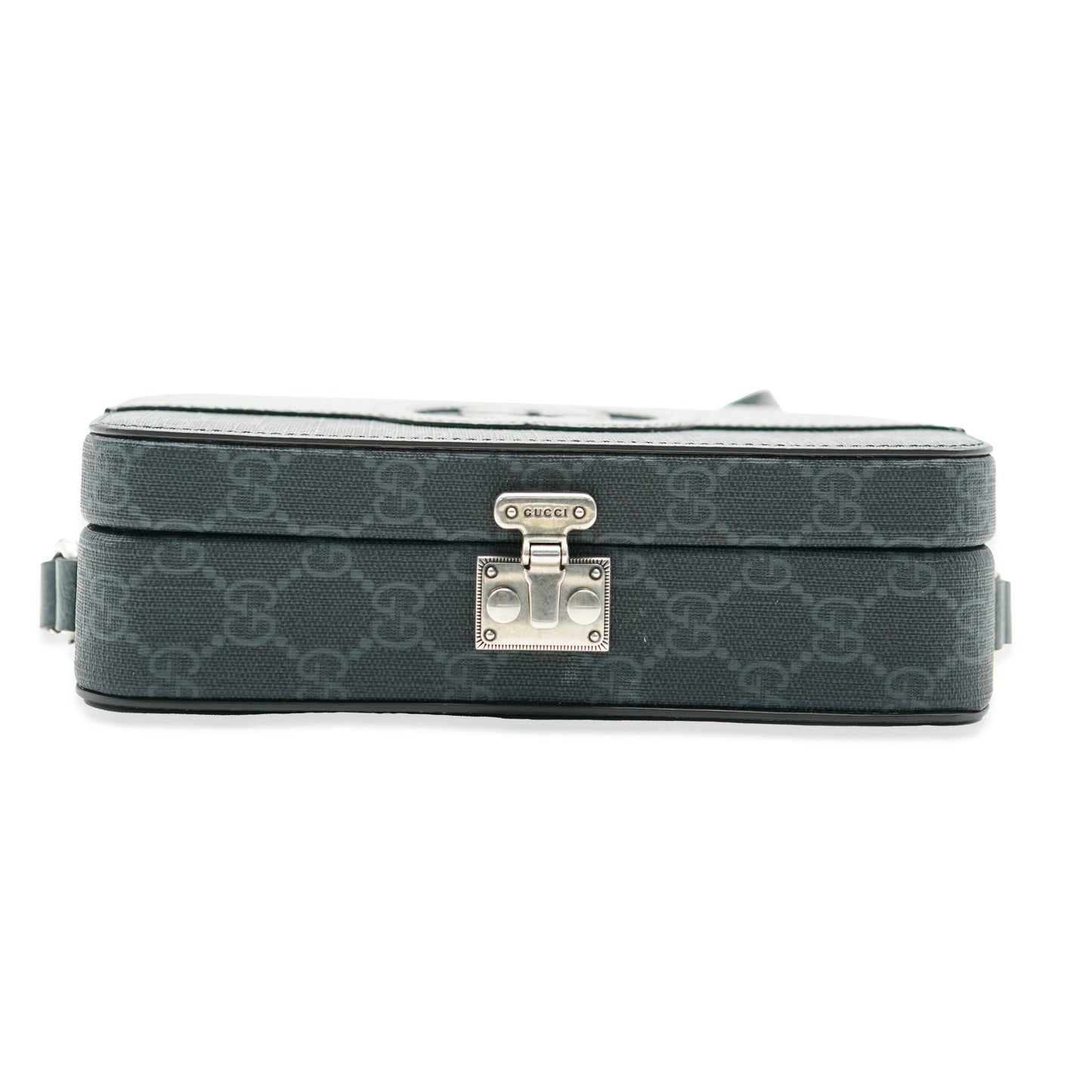 Gucci Grey Calfskin GG Supreme Interlocking G Messenger