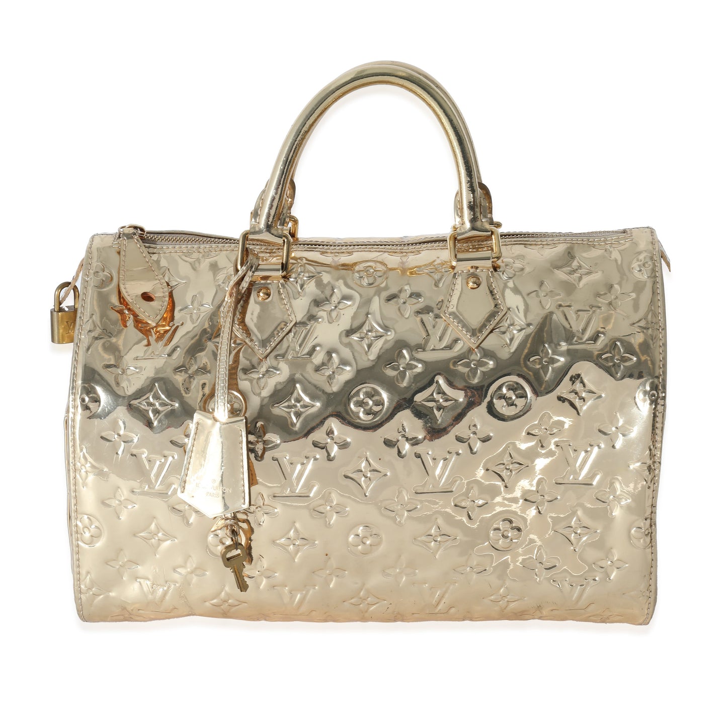 Louis Vuitton Louis Vuitton Gold Monogram Miroir Vinyl Speedy 30