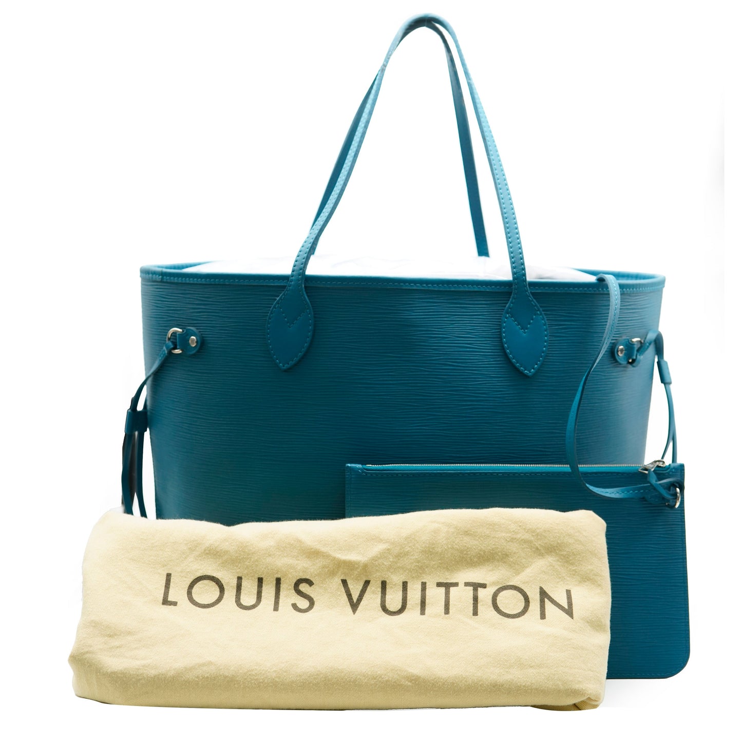 Louis Vuitton Louis Vuitton Cyan Blue Epi Neverfull MM